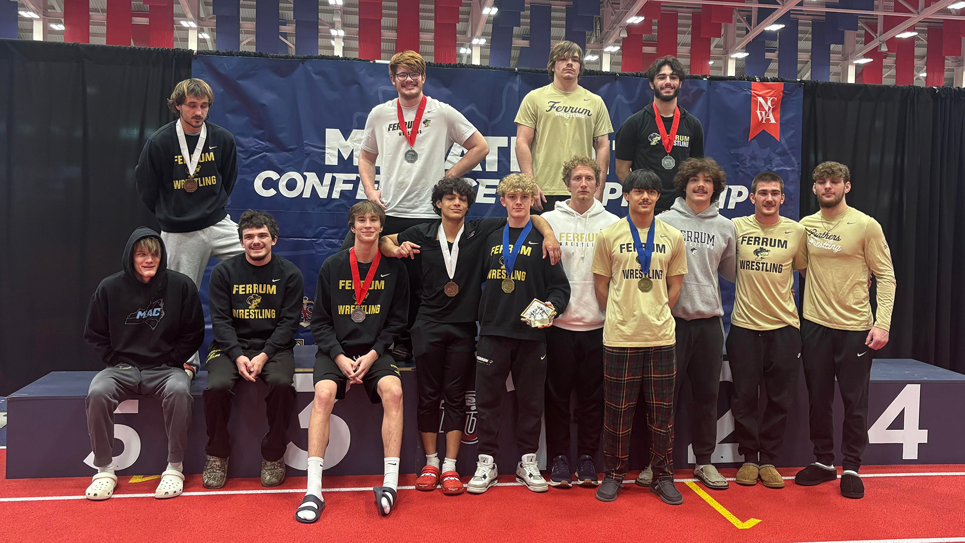 Ferrum placed third as a team at the NCWA Mid-Atlantic Wrestling Championships March 14, 2026 at Liberty University.