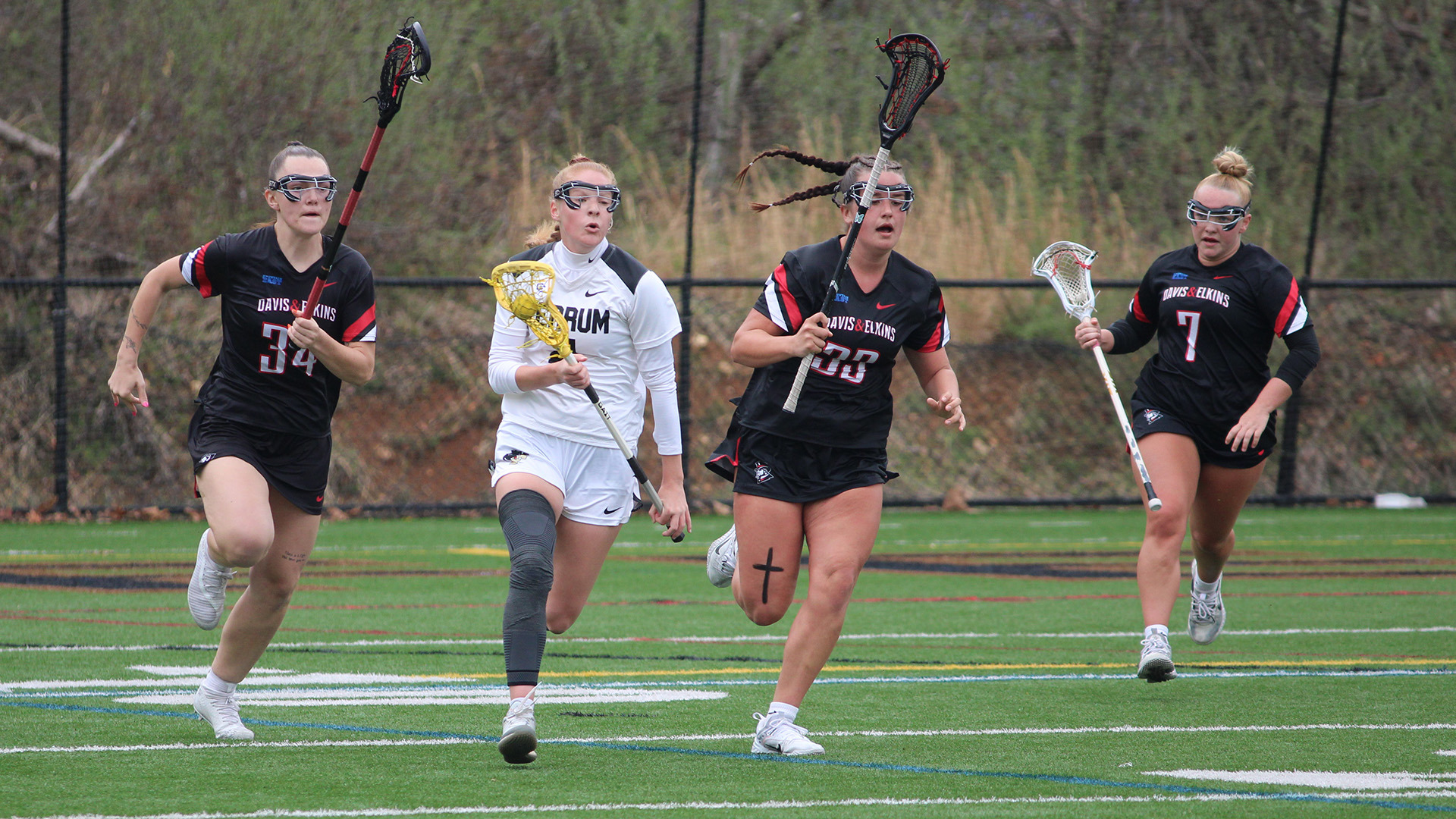 Caroline Moore makes a clear attempt for Ferrum in a home game with Davis & Elkins University March 16, 206.