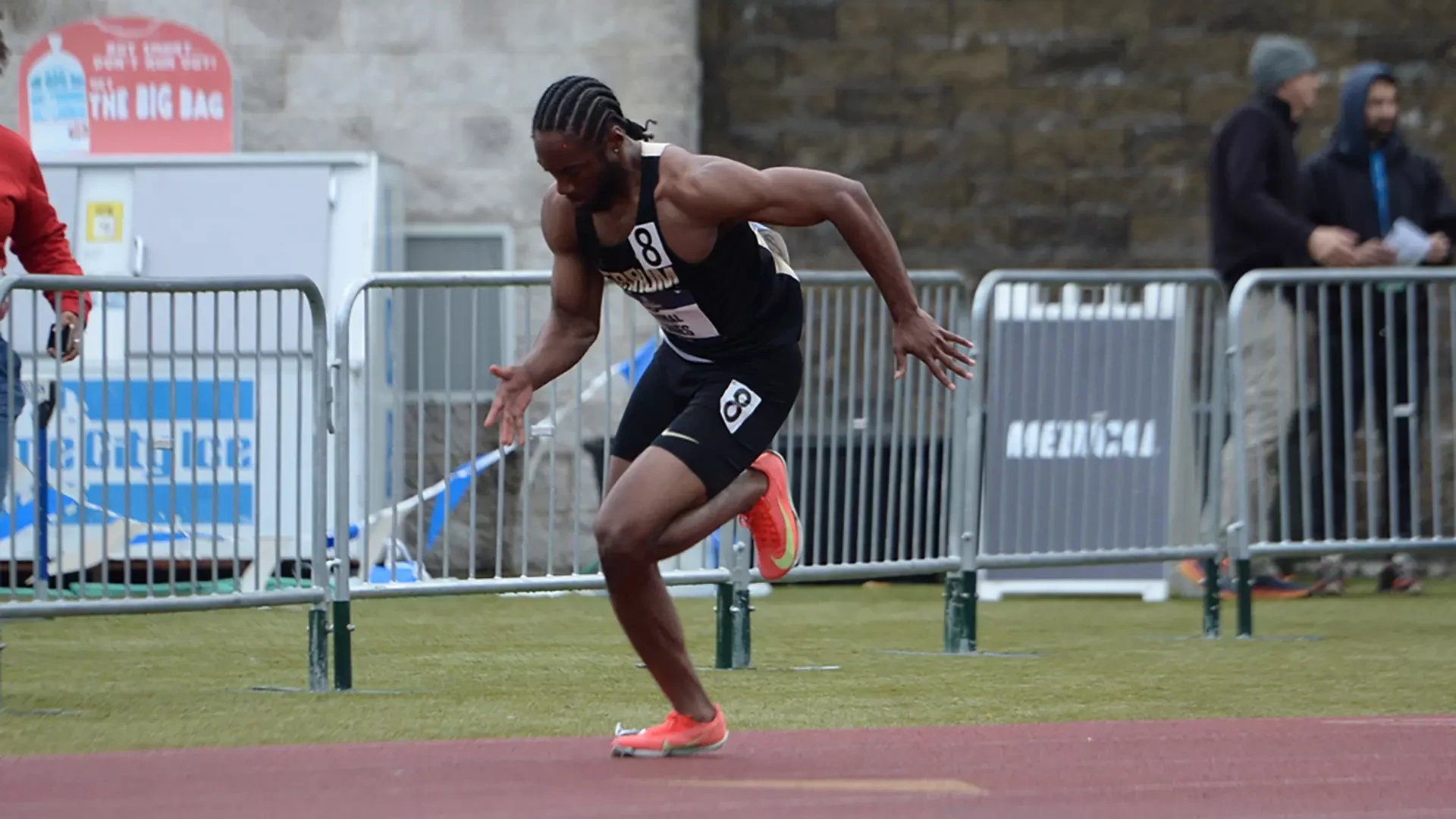 Jahmal Jones in action at the 2005 NCAA Div. III Outdoor National Championships.