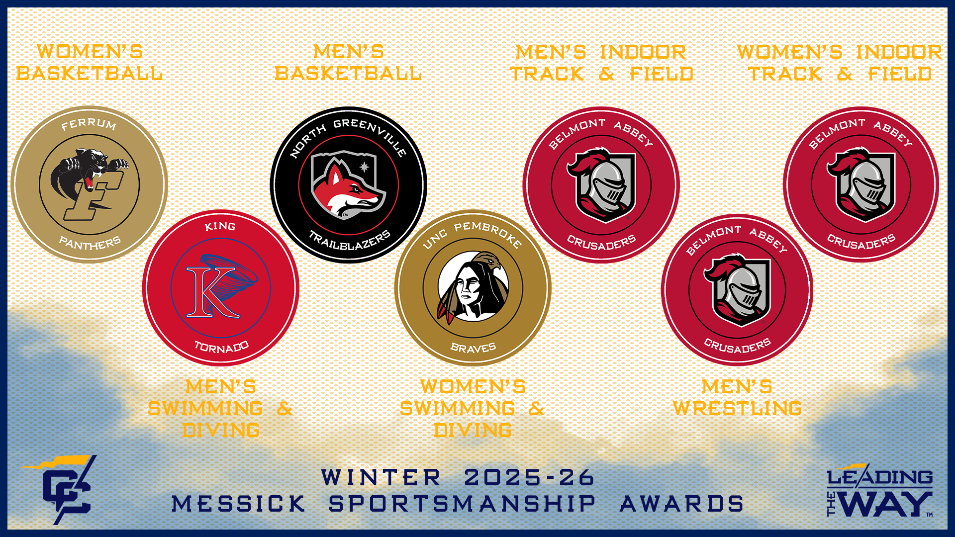 Conference Carolinas Messick Award Winners, WInter 2025-26
