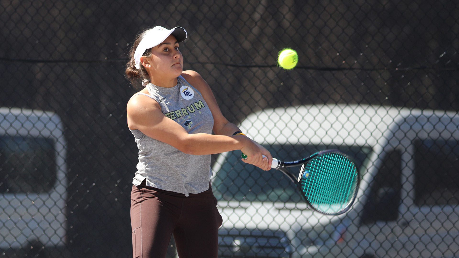 Stephanie Porras keeps her eye on the ball during a home match on March 24, 2026. 