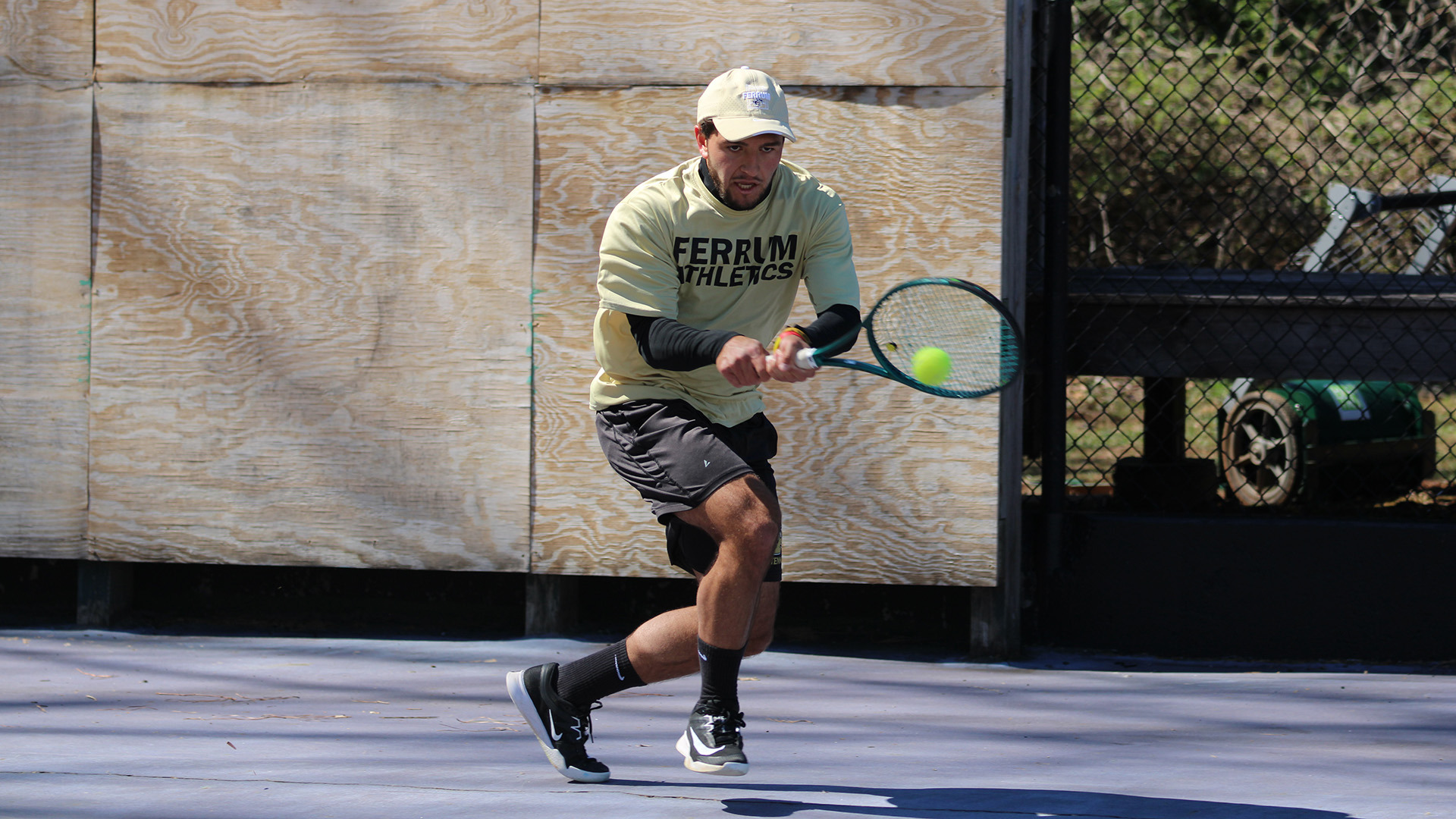 Senior Gabriel Alvarez in action for the Panthers during a home match on March 24, 2026. 