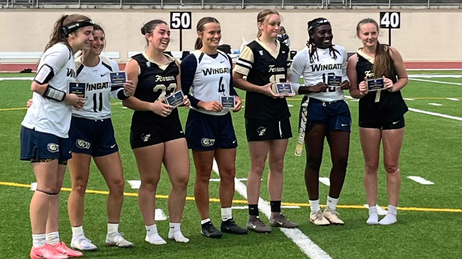 Ferrum's Jaden Hiers, Samantha Pitzer and Macy Taylor were named to the 2026 Conference Carolinas Flag Football All-Tournament Team.