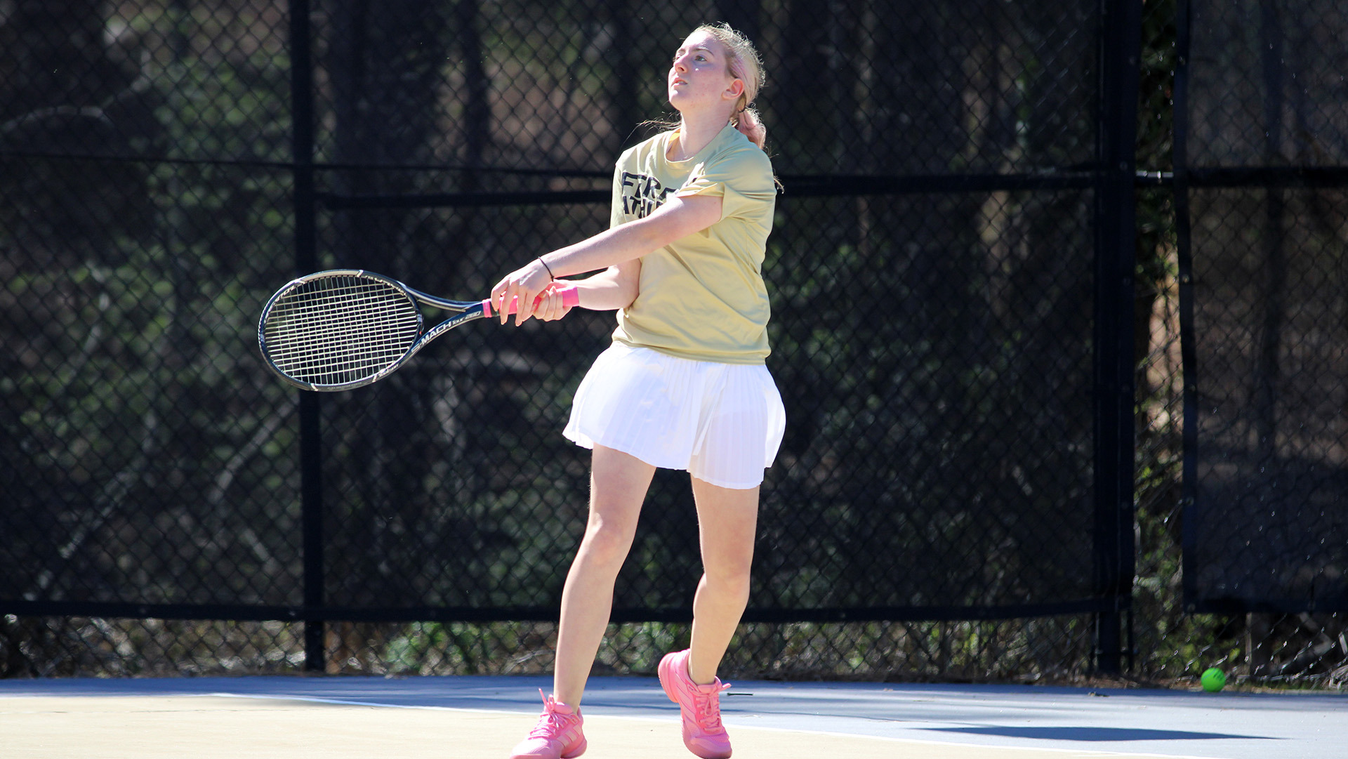 Chloe Smith in action for Ferrum during a home match on March 24, 2026. 