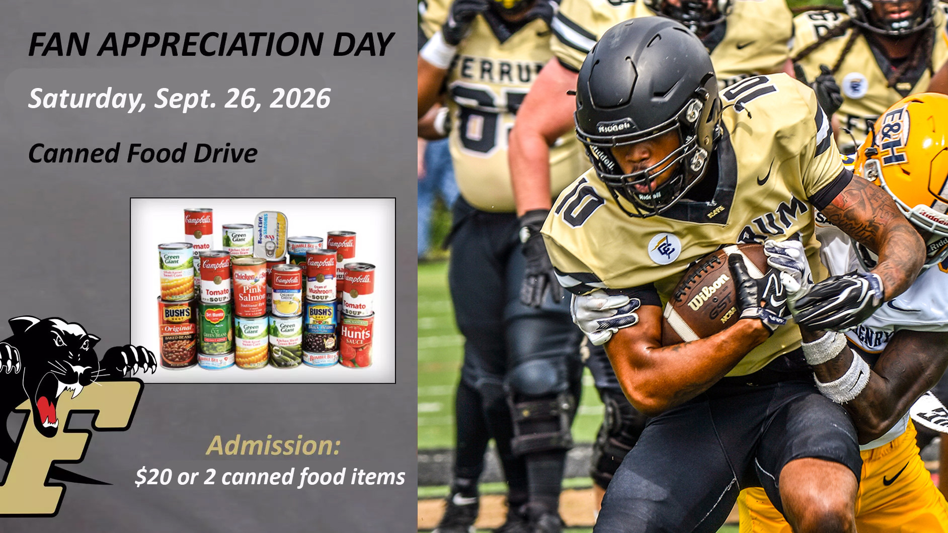 Ferrum's Fan Appreciation Day is set for Saturday, September 26, 2026. 