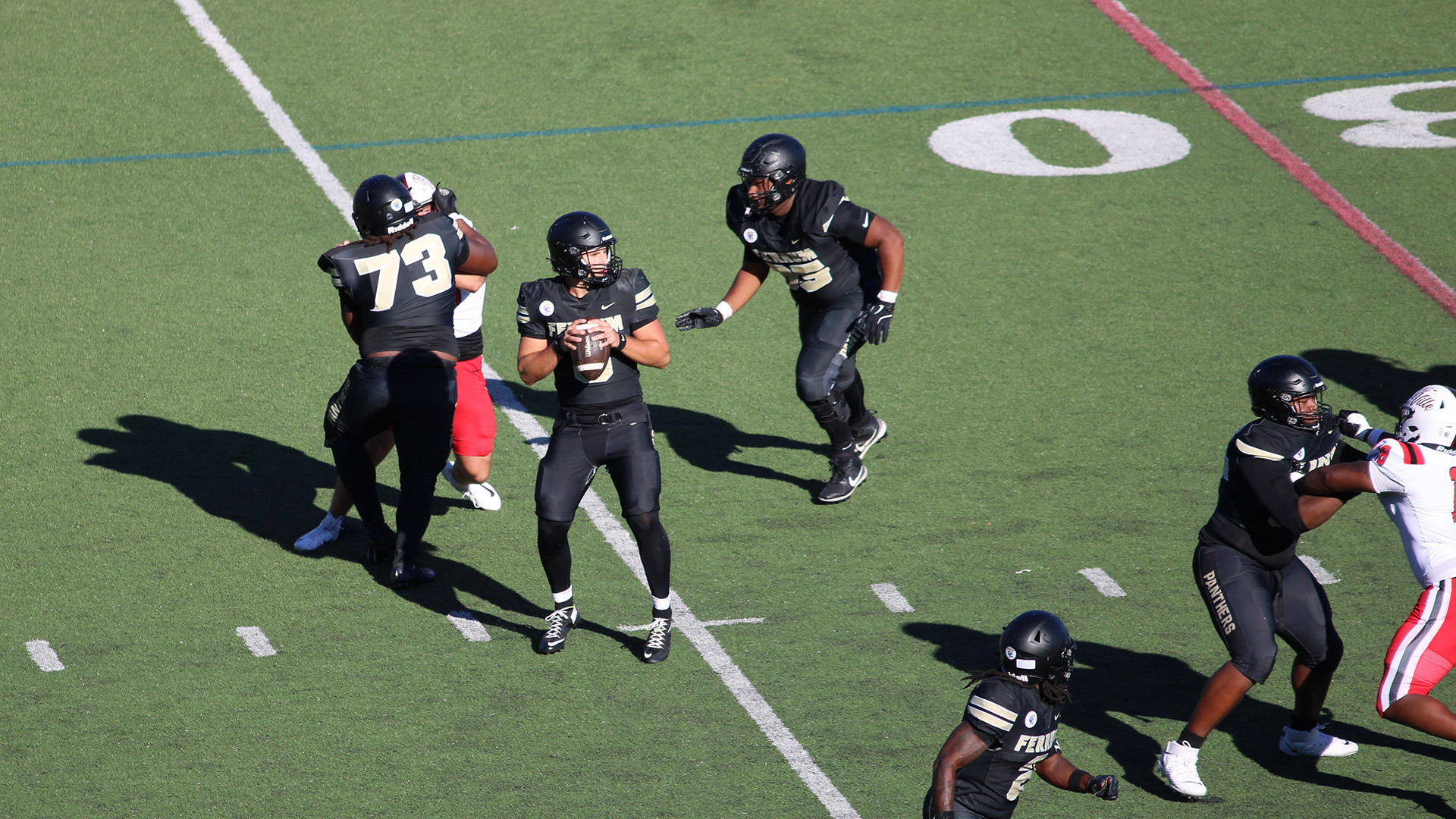 Ferrum quarterback Eli Foutz is set to pass in Ferrum's home game against North Greenville on September 26, 2026.