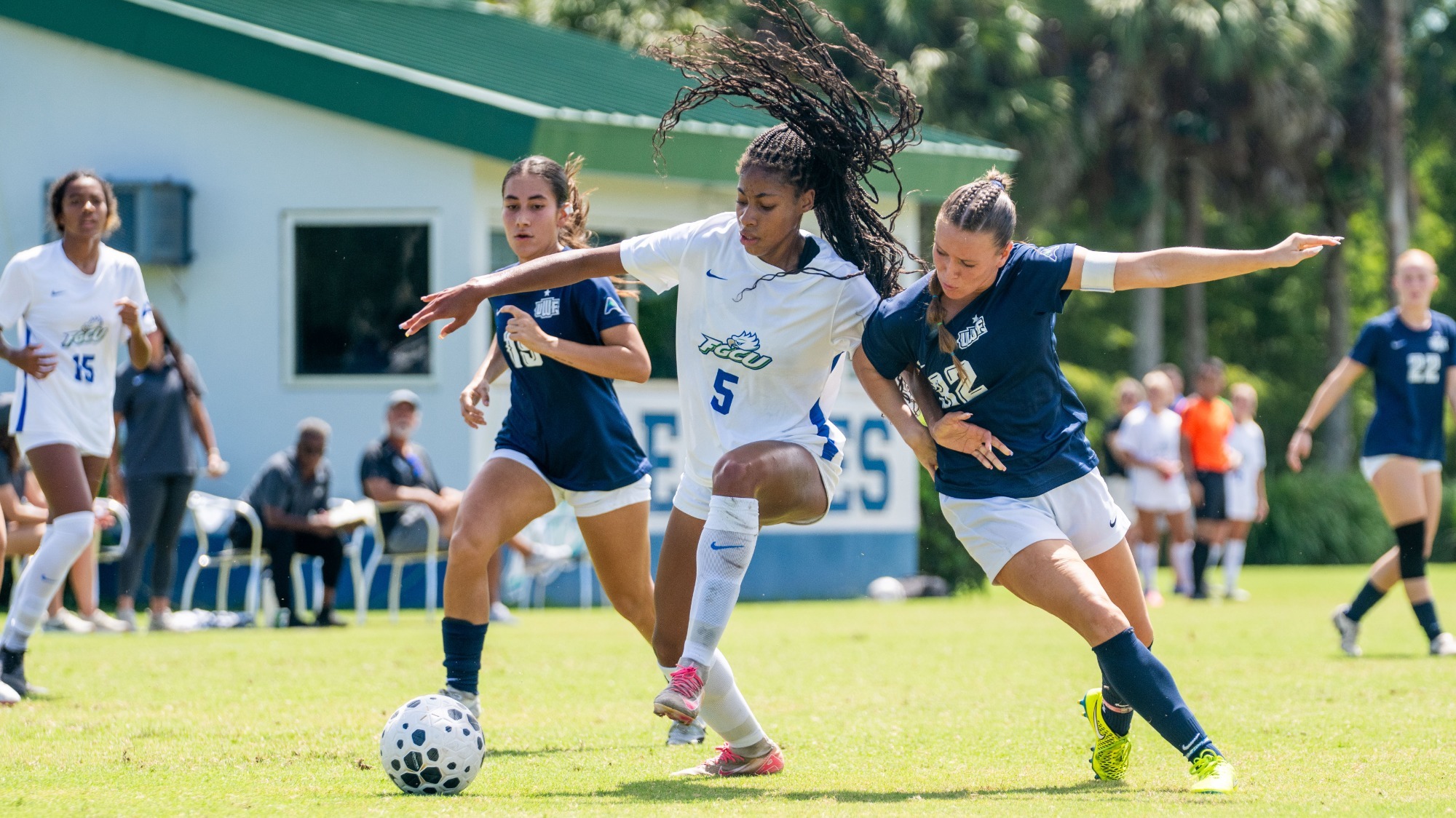 Keira Morgan battles for the ball against West Florida