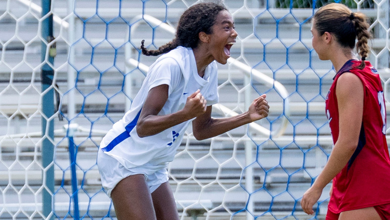 Ryanne Robinson celebrates an Eagles goal