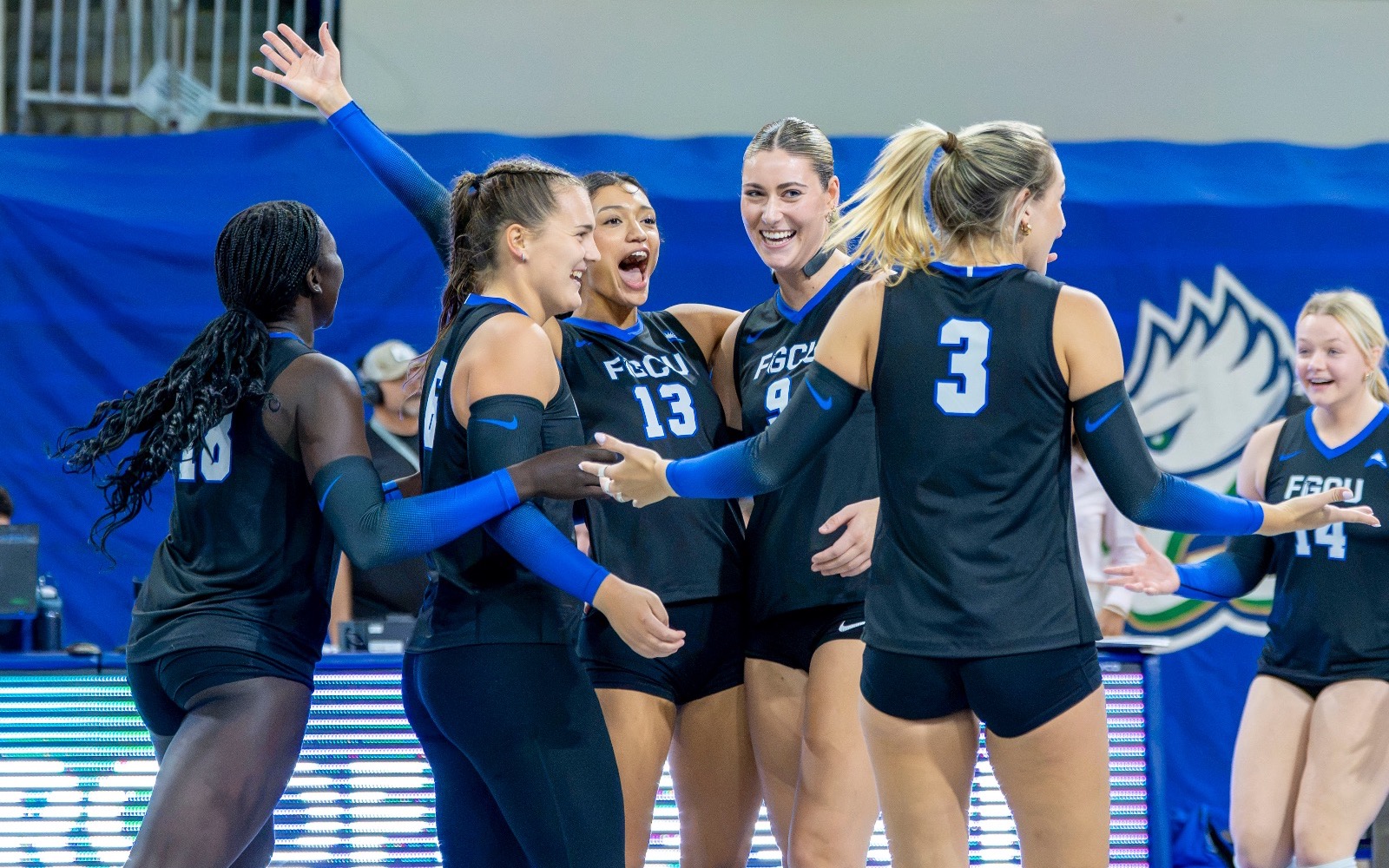 Eagles celebrating set victory