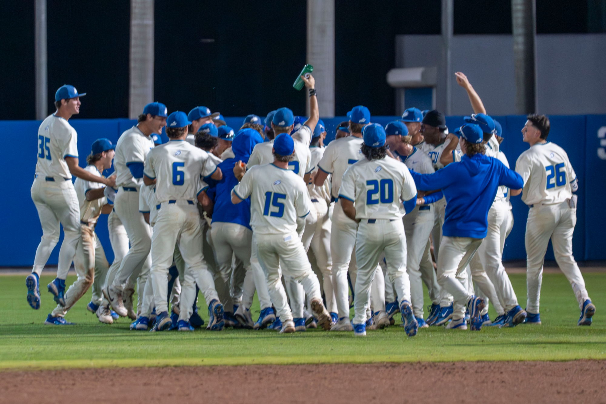 baseball team celebrating