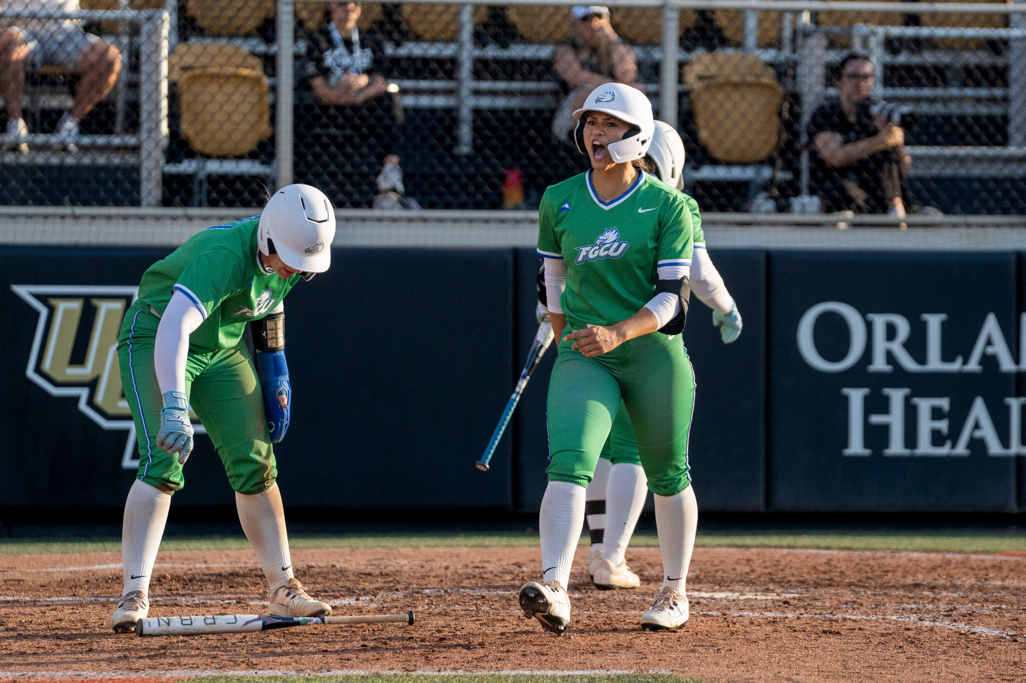 Kiki Daniels celebrates after hitting a home run at UCF