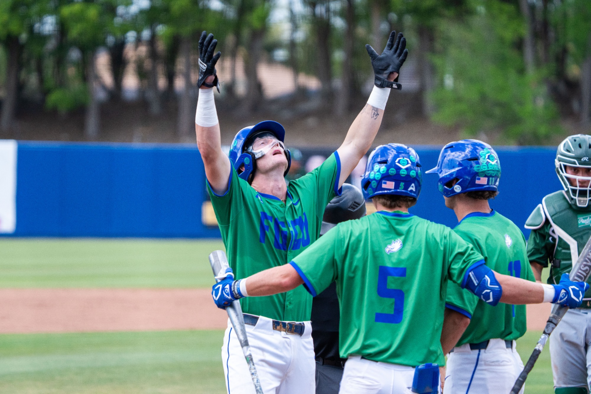 Jaret Nelson home run celebration vs Stetson