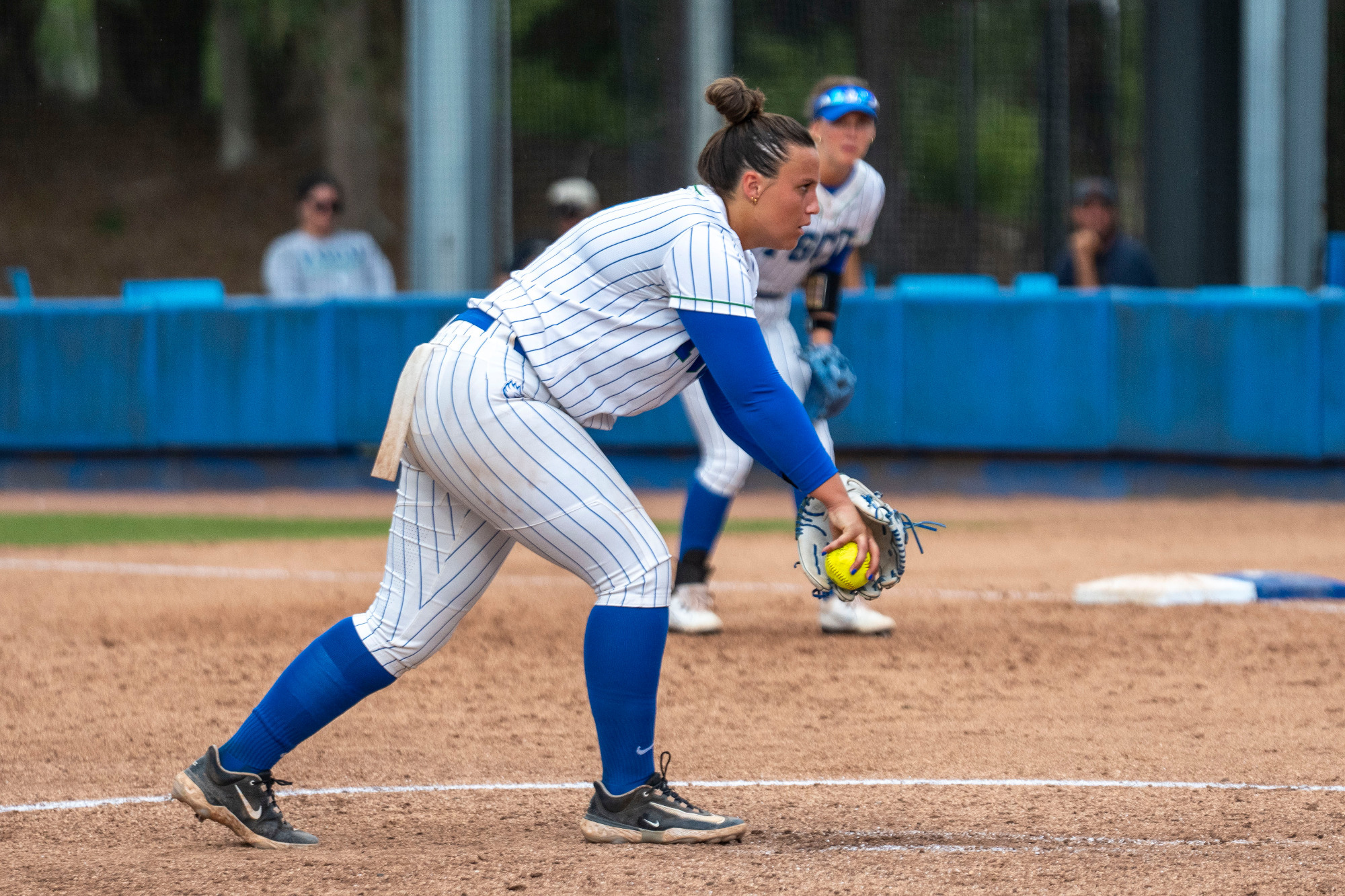Grace Taylor readies to pitch vs. Troy