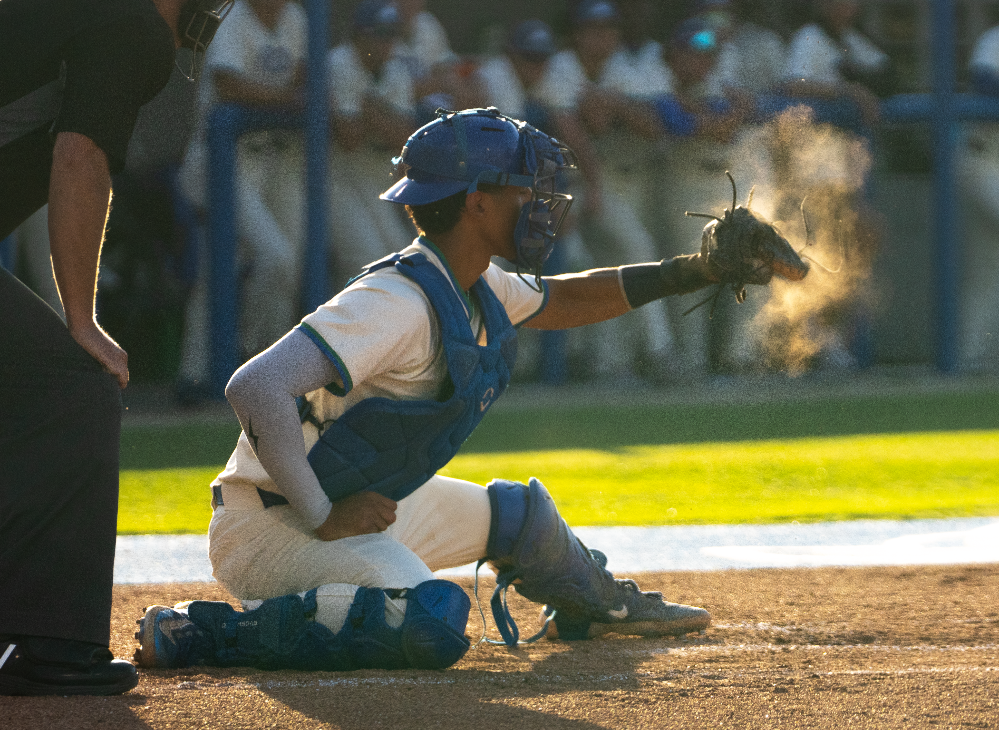 Juan Santos catching for FGCU 