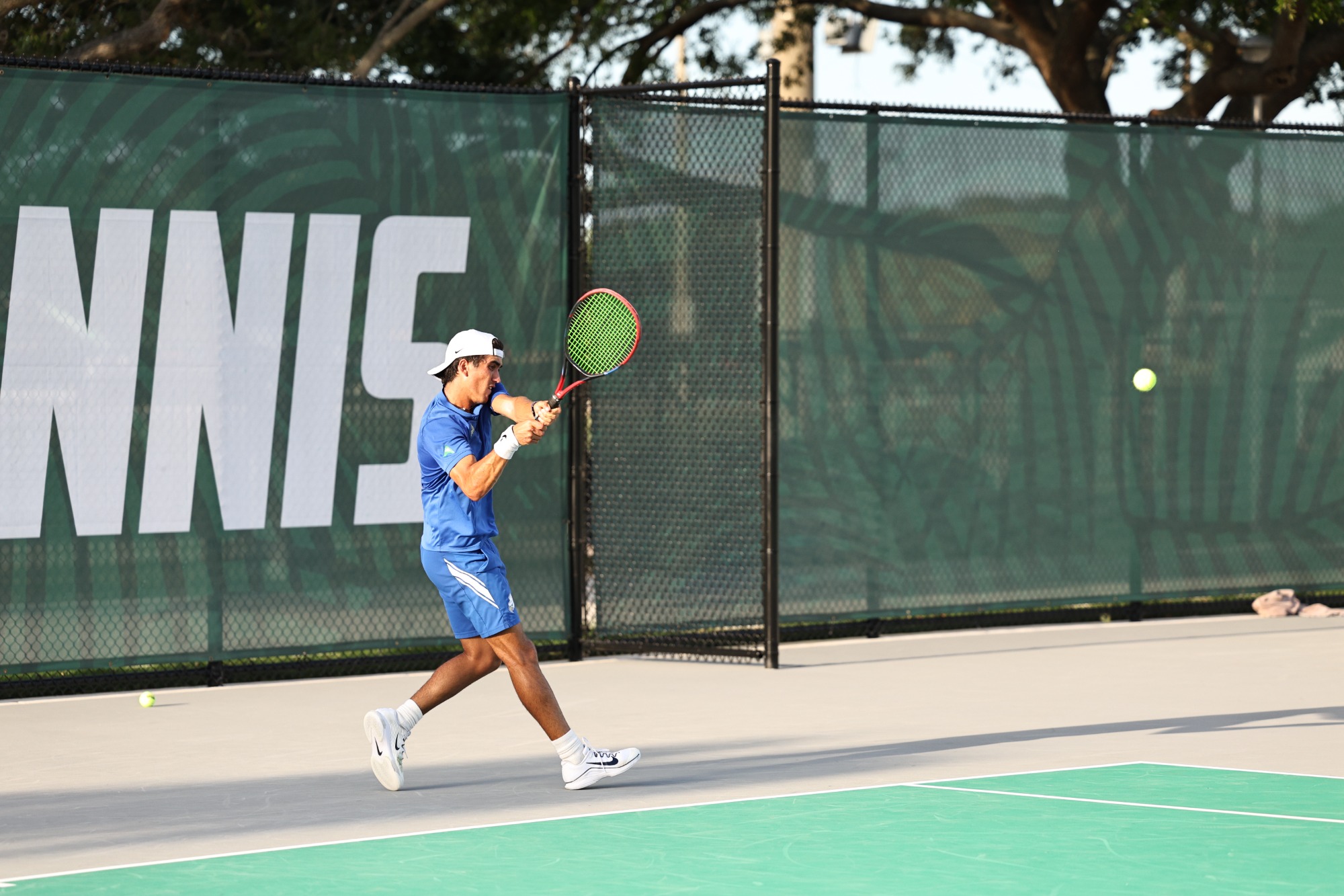 FGCU men's tennis plays at No. 70 South Florida in the Eagles' regular season finale.Stefan Correa playing for the Eagles as 