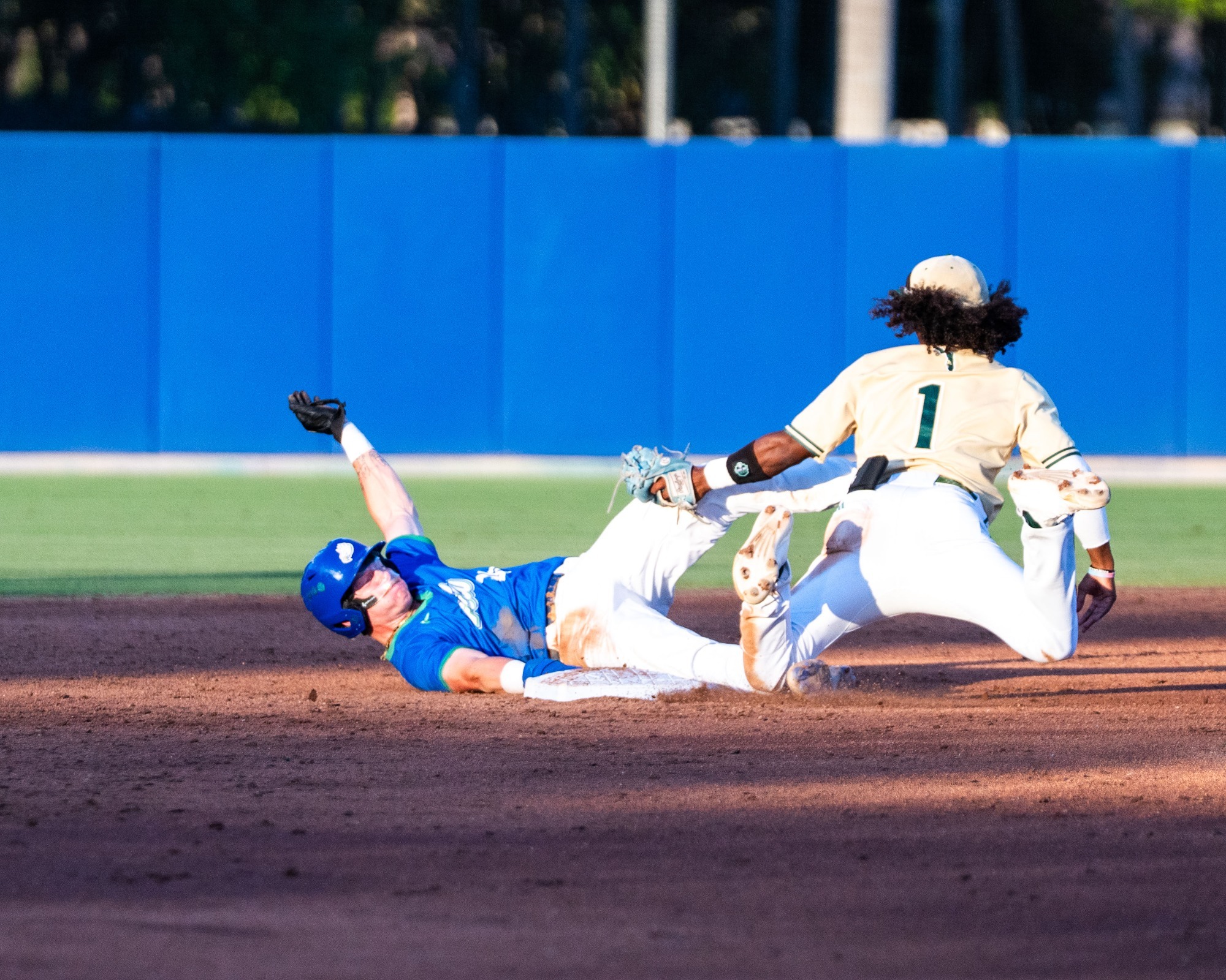 Jaret Nelson sliding into second base vs USF