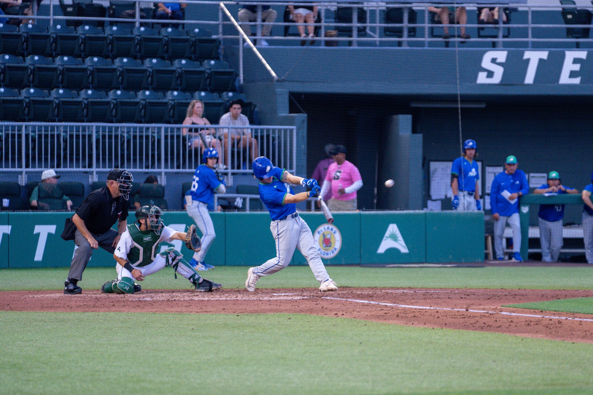 Jaret Nelson is hitting as FGCU beats Stetson, 8-1, in the first of a three-game Atlantic Sun Conference series in DeLand, Florida.