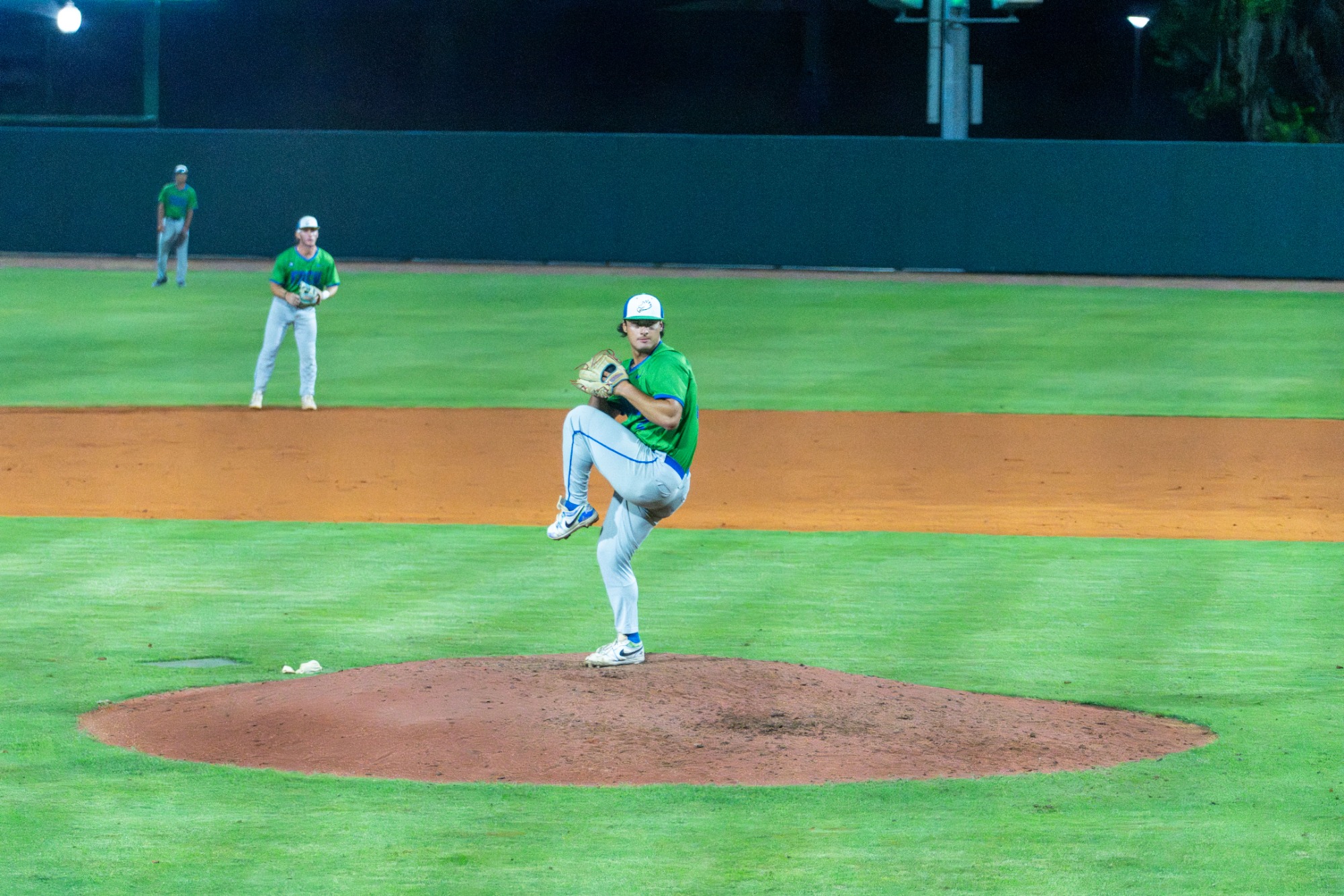 Ashton Pocol works towards his fifth save of the season as FGCU plays at Jacksonville in the first of a three-game Atlantic Sun Conference series at John Sessions Stadium.