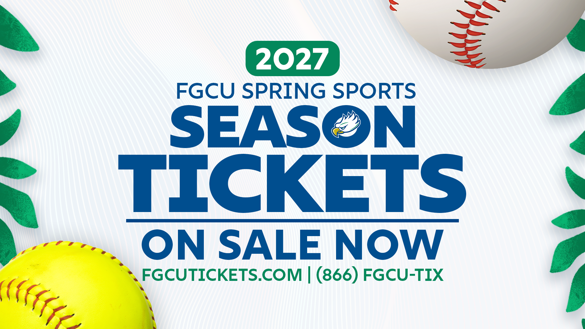 2027 FGCU Baseball and Softball Tickets on sale advertisement