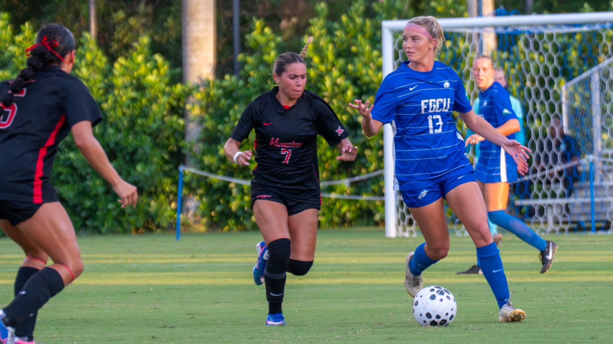 Taylor Latini looks up the field in the Eagles season opener 