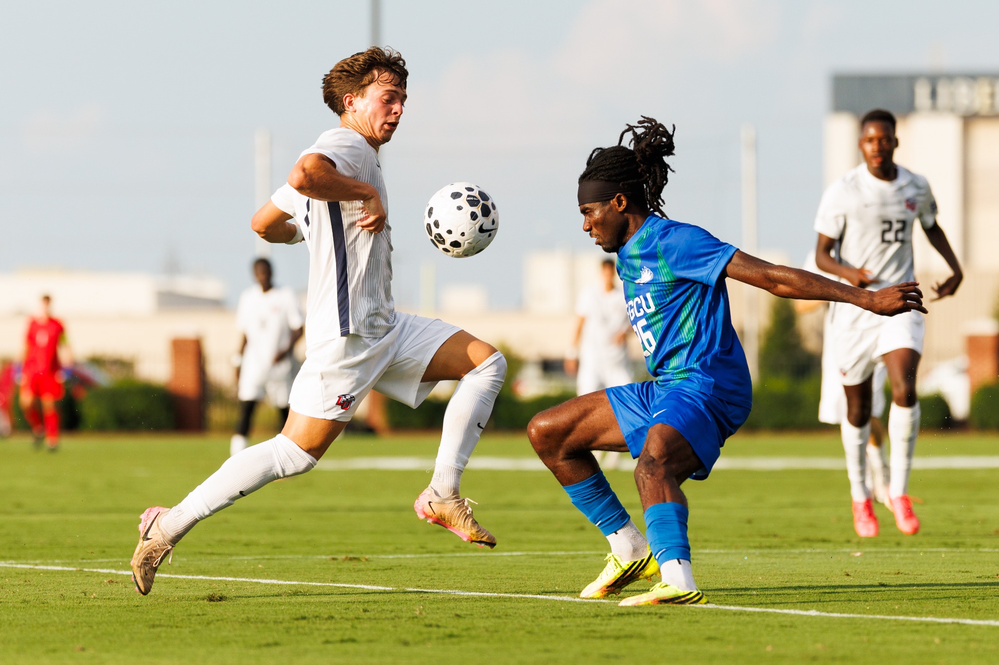 Liberty University’s Men’s Soccer team takes on Florida Gulf Coast University at Osborne Stadium on August 28, 2026. (Photo by: Jessie Jordan)