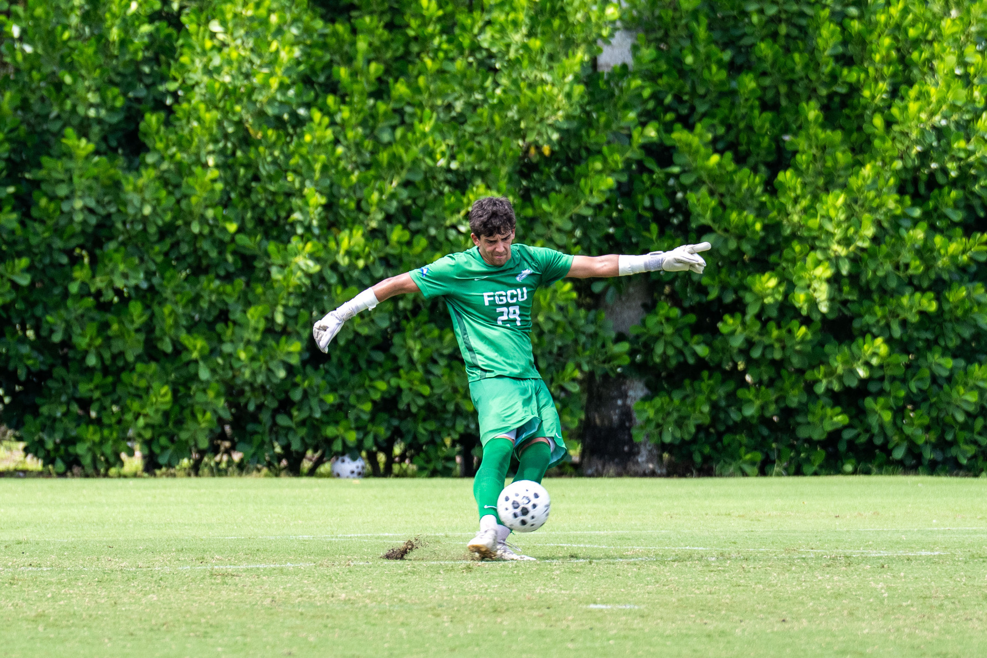 Eduard Garcia takes a free kick