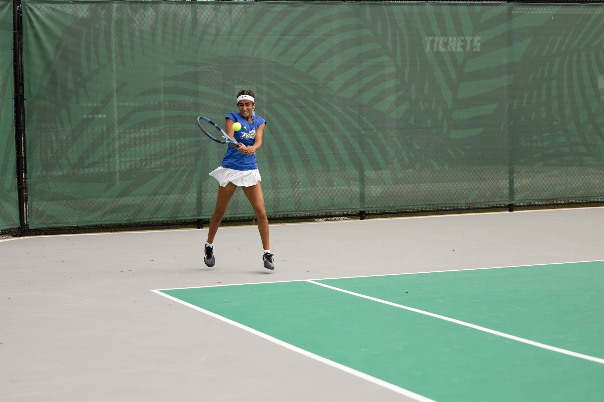Anjali Kotecha hits a backhand shot in doubles during the first day of action at the 2026 Bedford Cup.