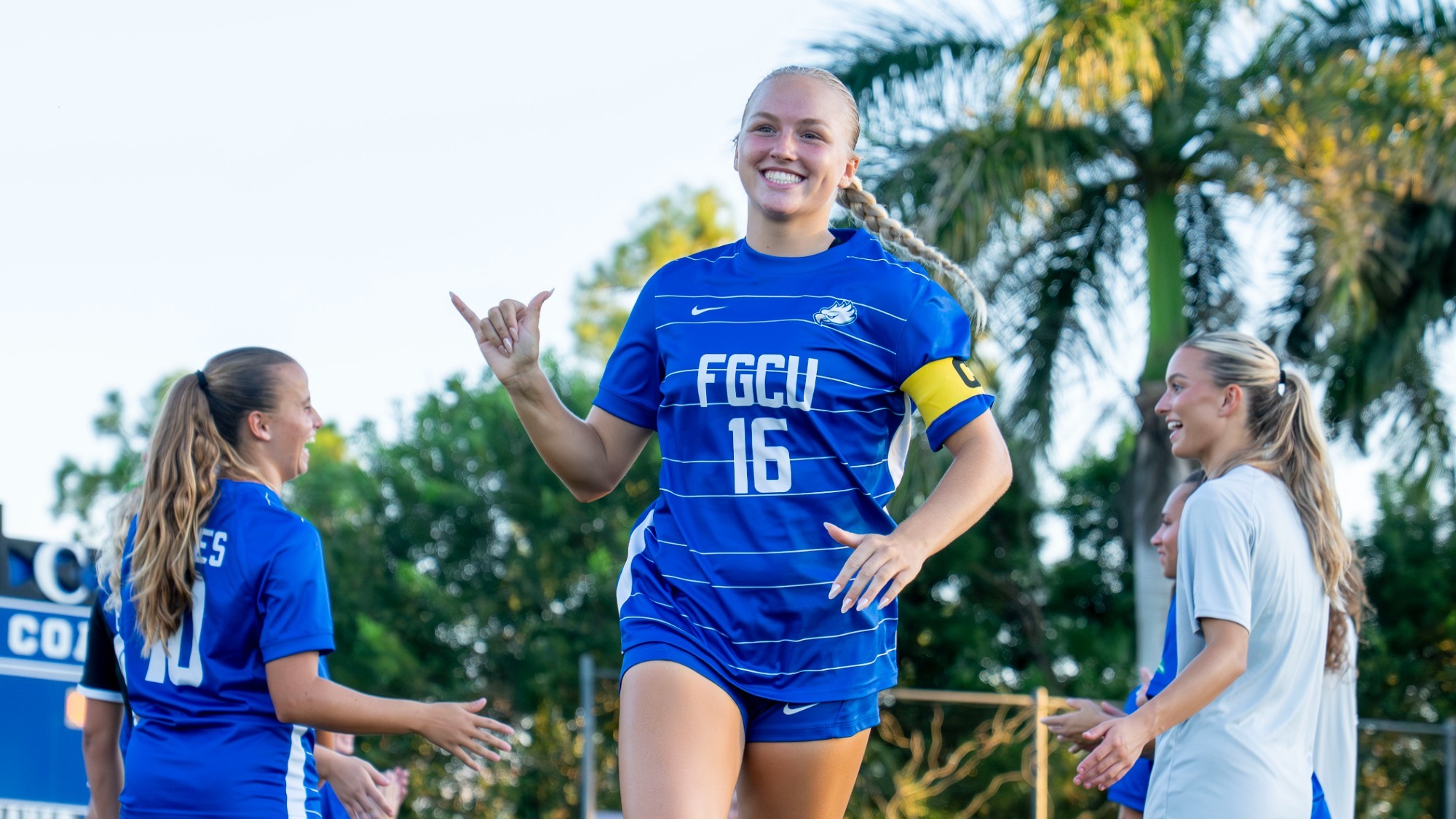 Hanna Phillips introduced prior to the Eagles game vs. Queens