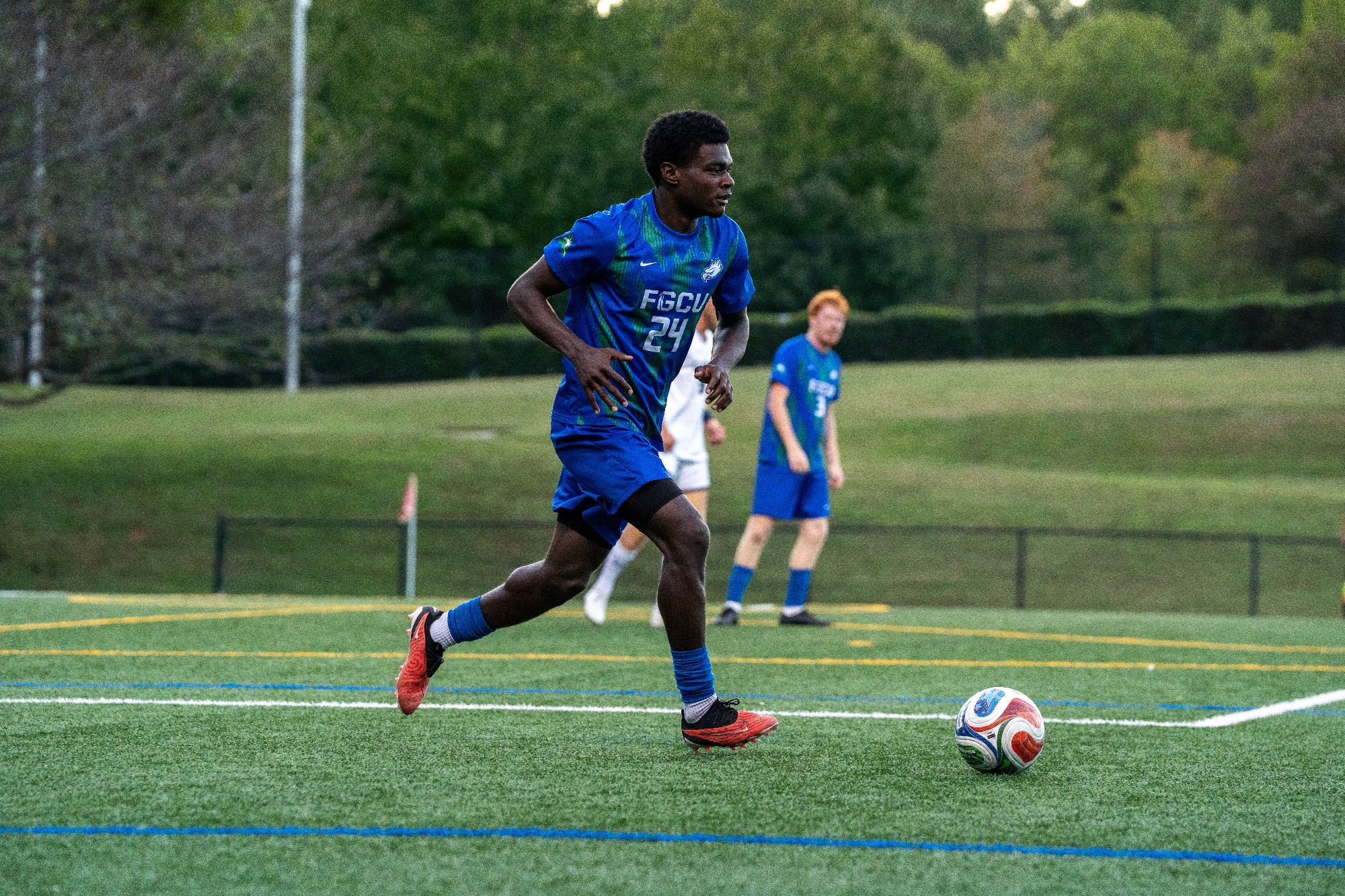 Javier Brown against Queens // Photo courtesy Queens Athletics