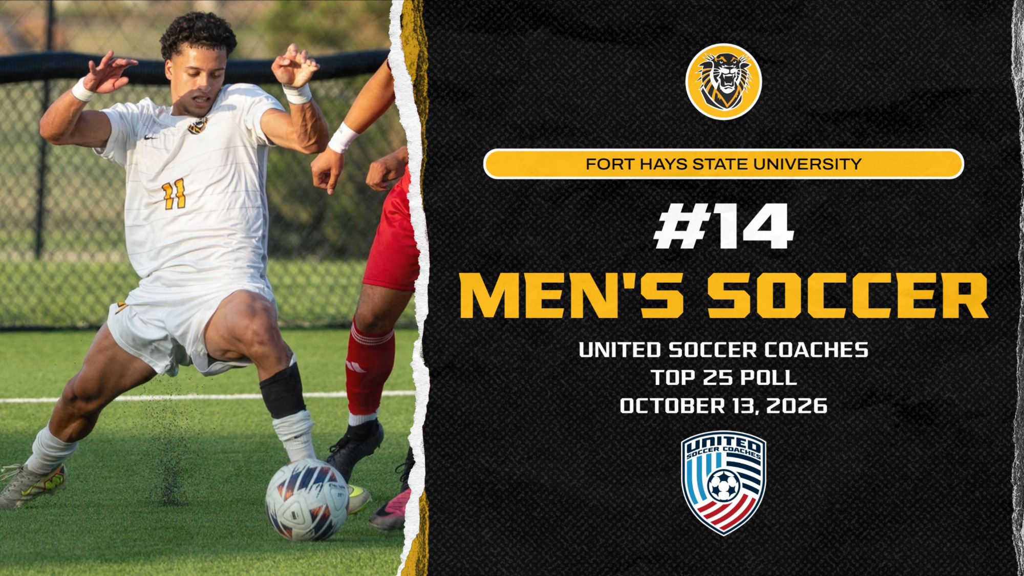 Men's Soccer Top 25 Poll graphic 10-13-26