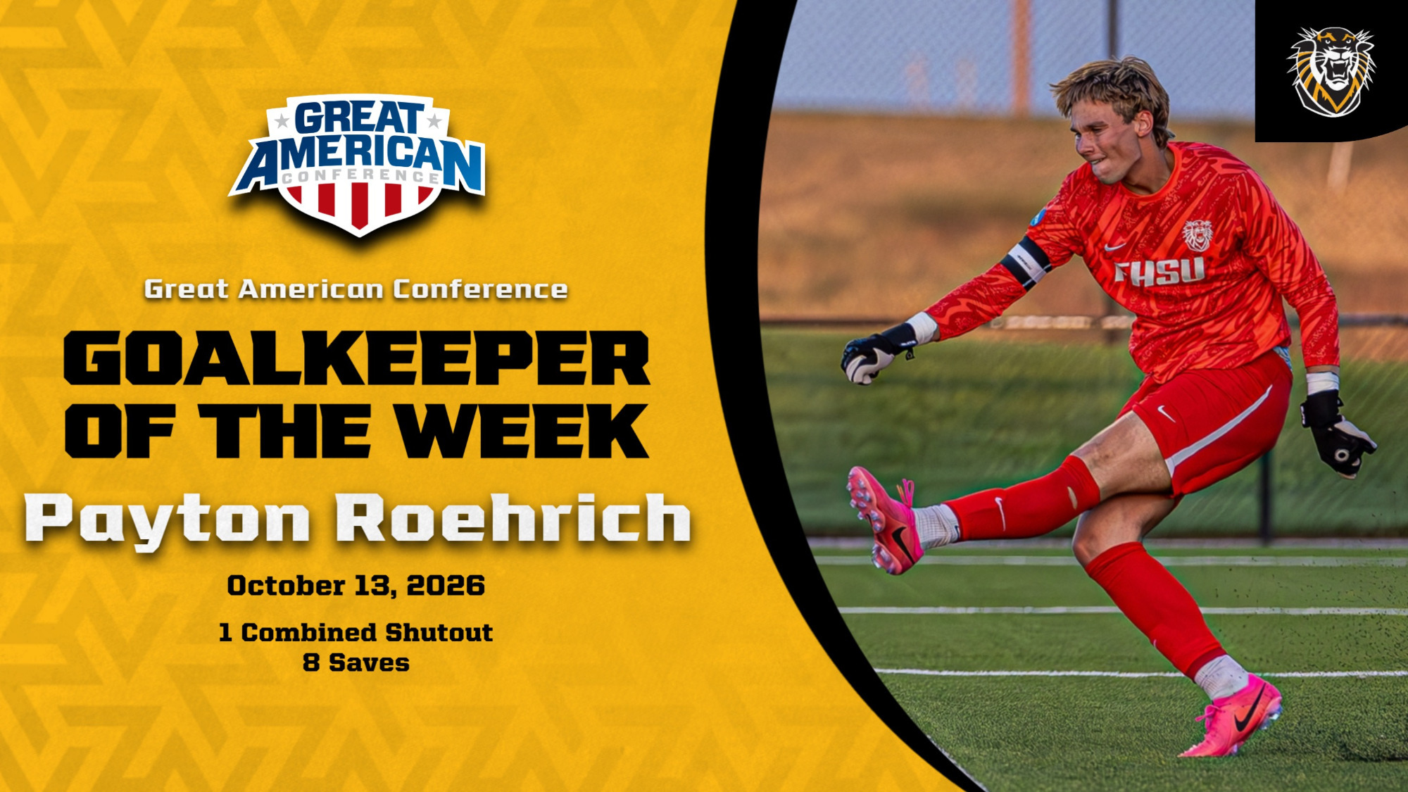 Payton Roehrich GAC Goalkeeper of the Week 10-13-26