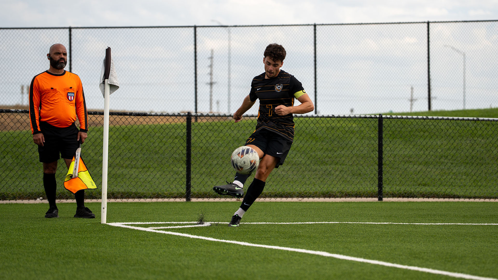 Juan Linares corner kick vs. Northeastern State 9-19-26