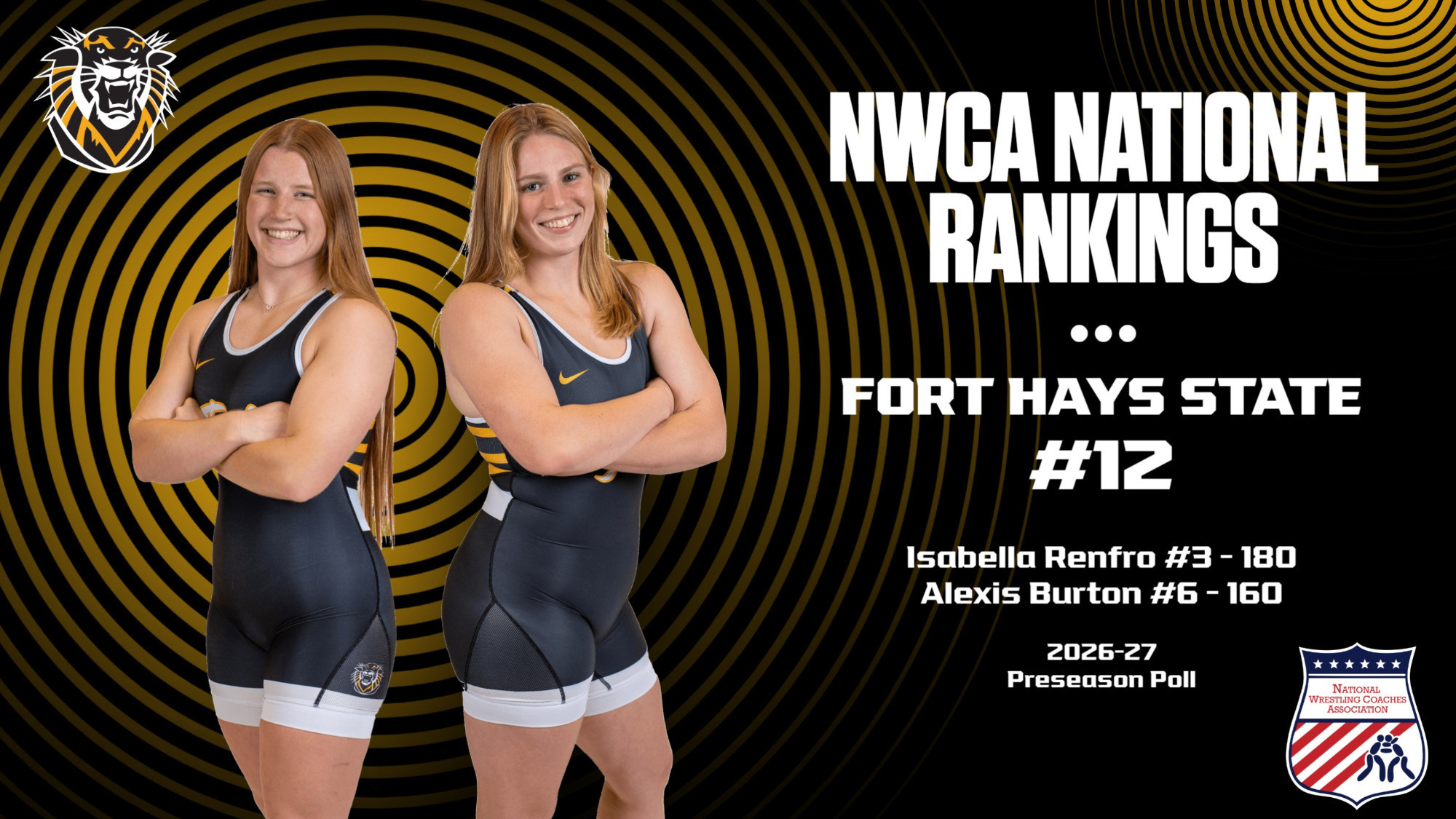 Women's Wrestling NWCA Preseason Rankings 2026 graphic