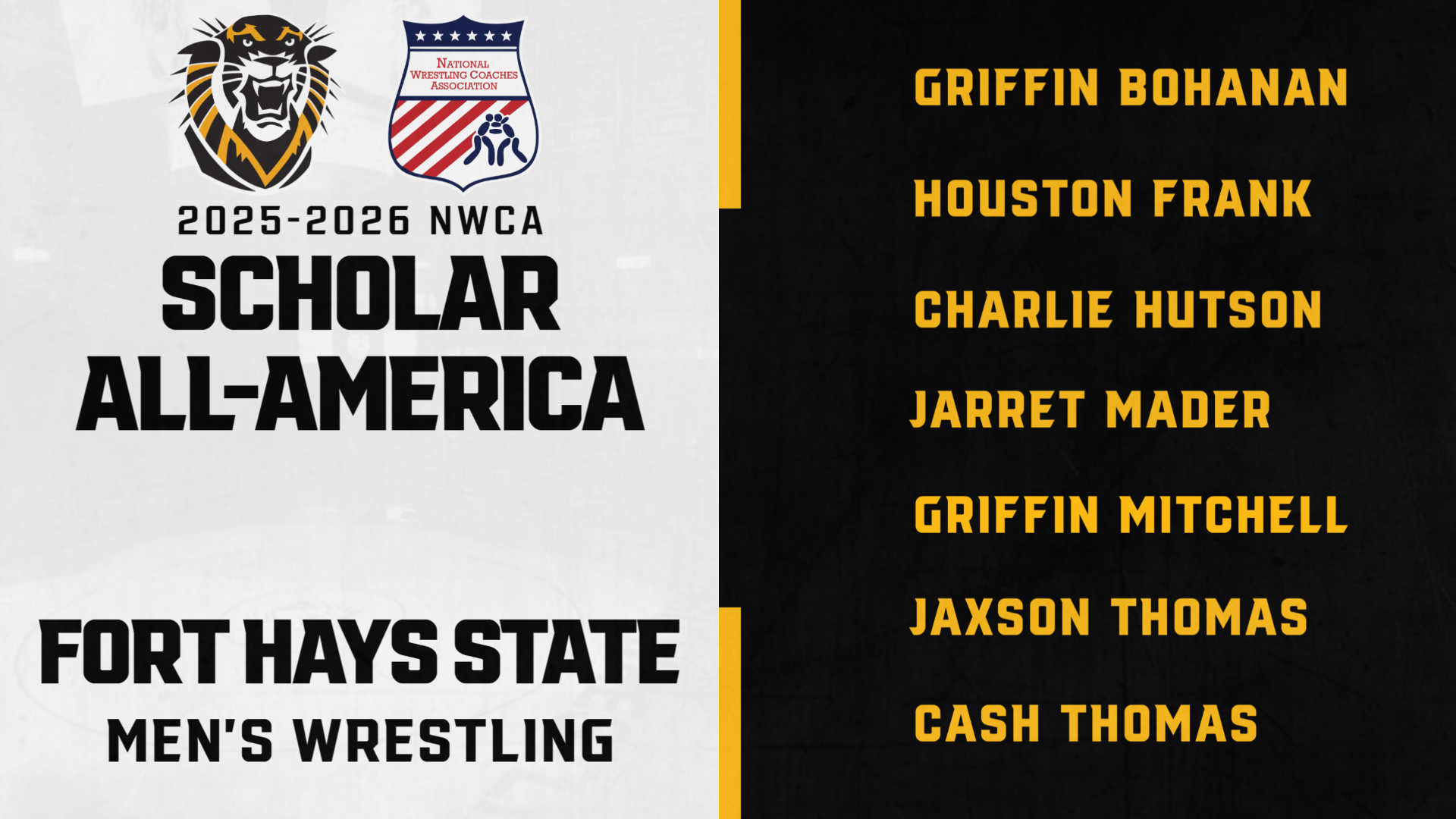 Men's Wrestling Scholar All-America List 2025-26