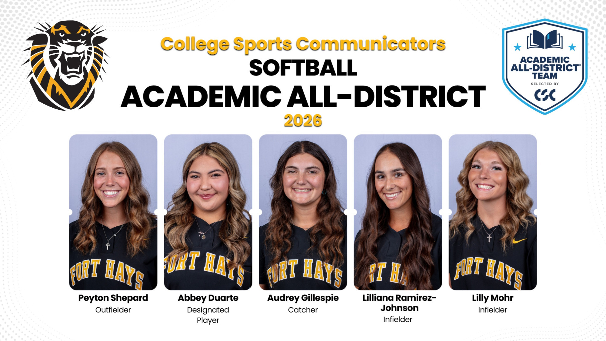 CSC Academic All-District Softball selections for 2026