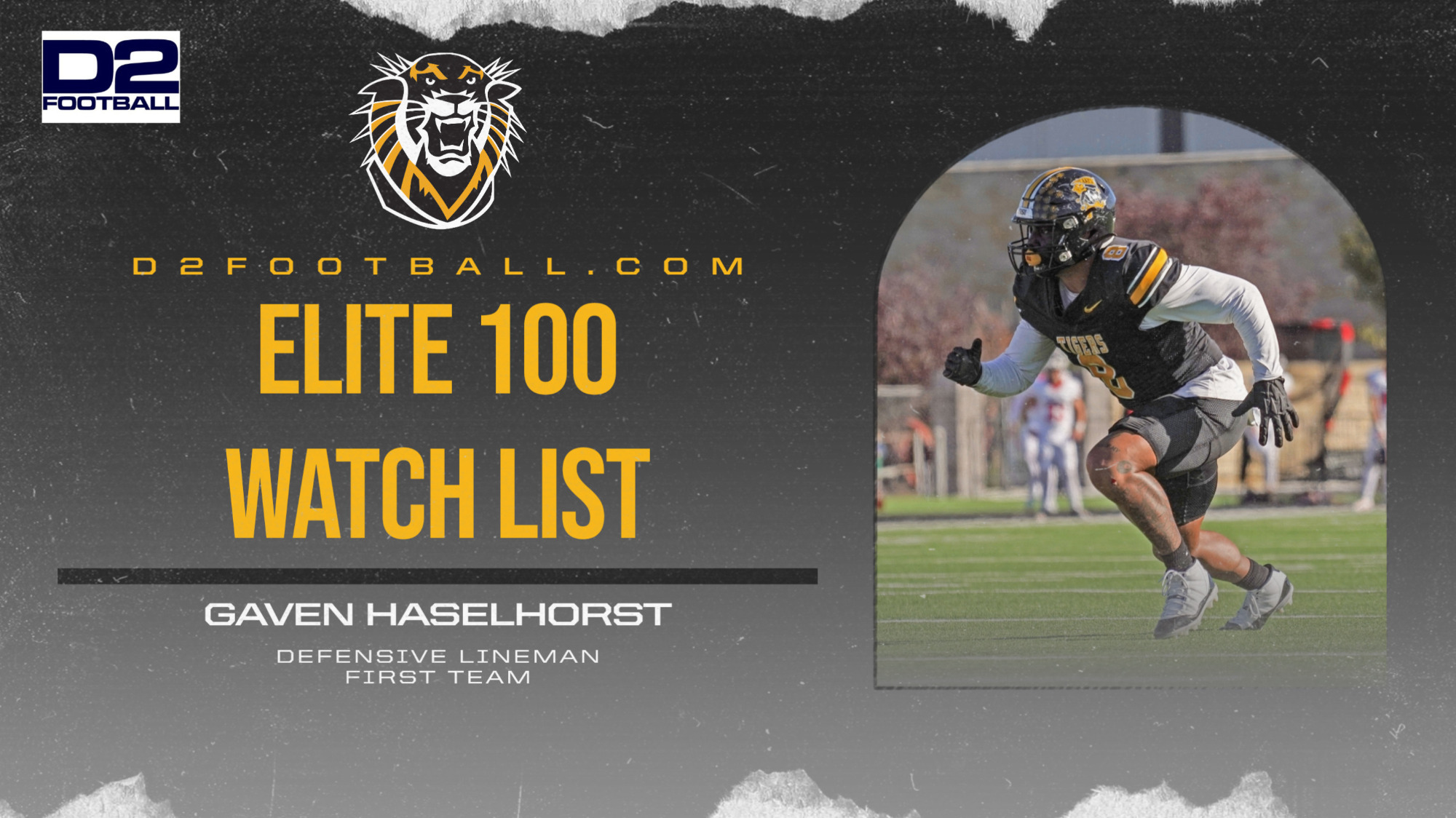 Gaven Haselhorst named to D2Football.com Elite 100 Watch List for 2026
