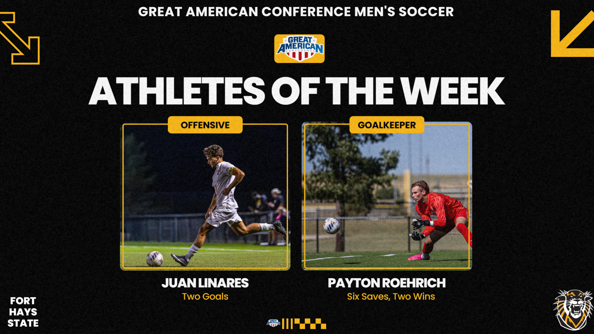 GAC Men's Soccer Athletes of the Week September 22 2026
