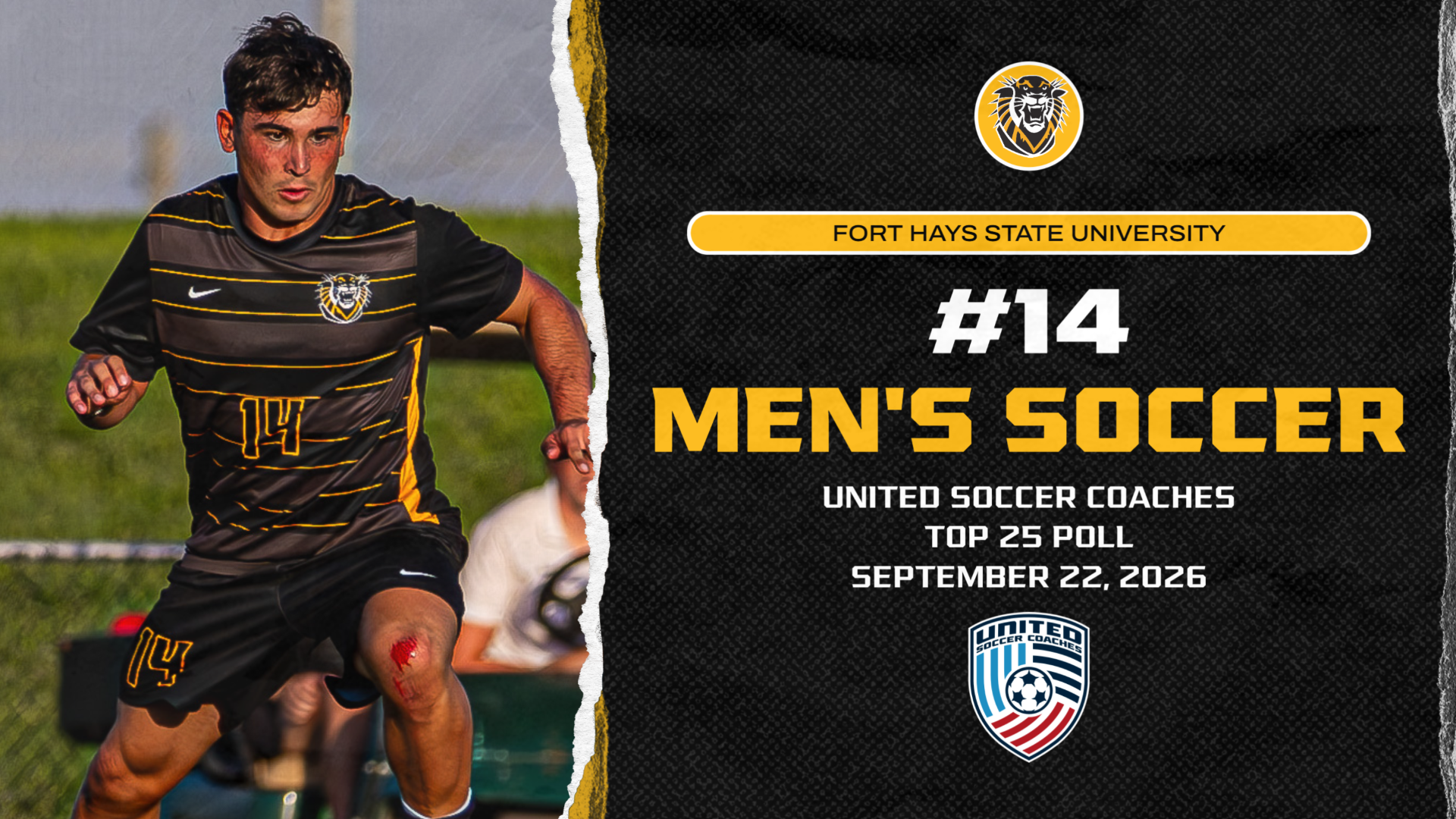Men's Soccer 14th in National Poll September 22 2026