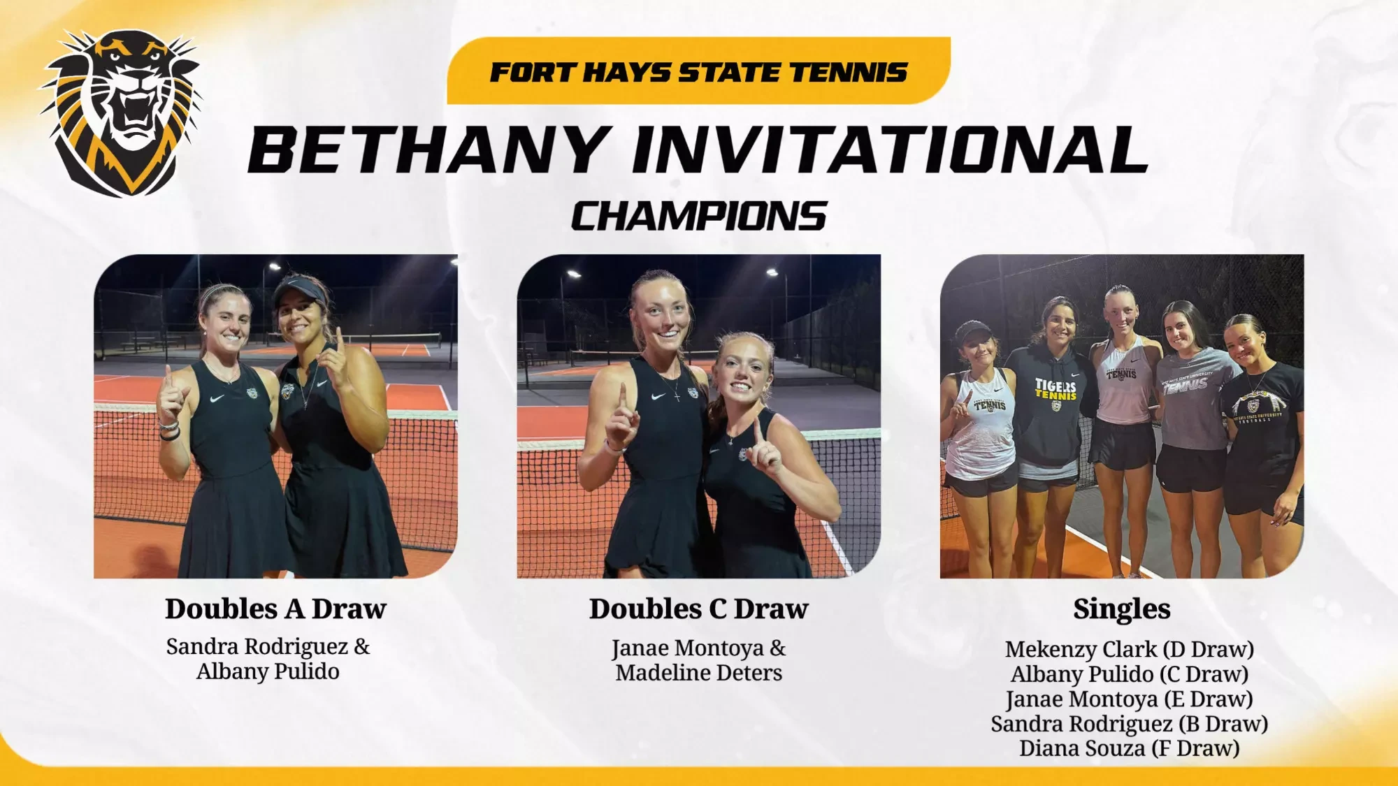 Women's Tennis Bethany Invitational Champions for 2026