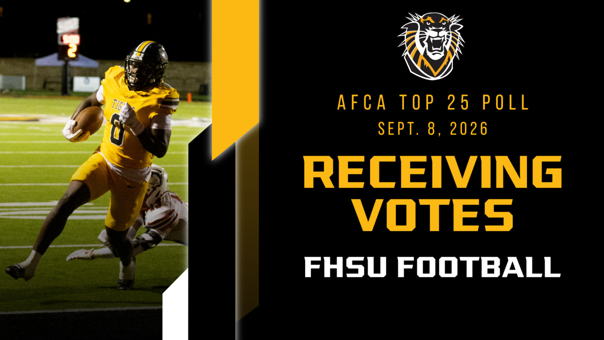 AFCA Top 25 Poll release for 9-8-26