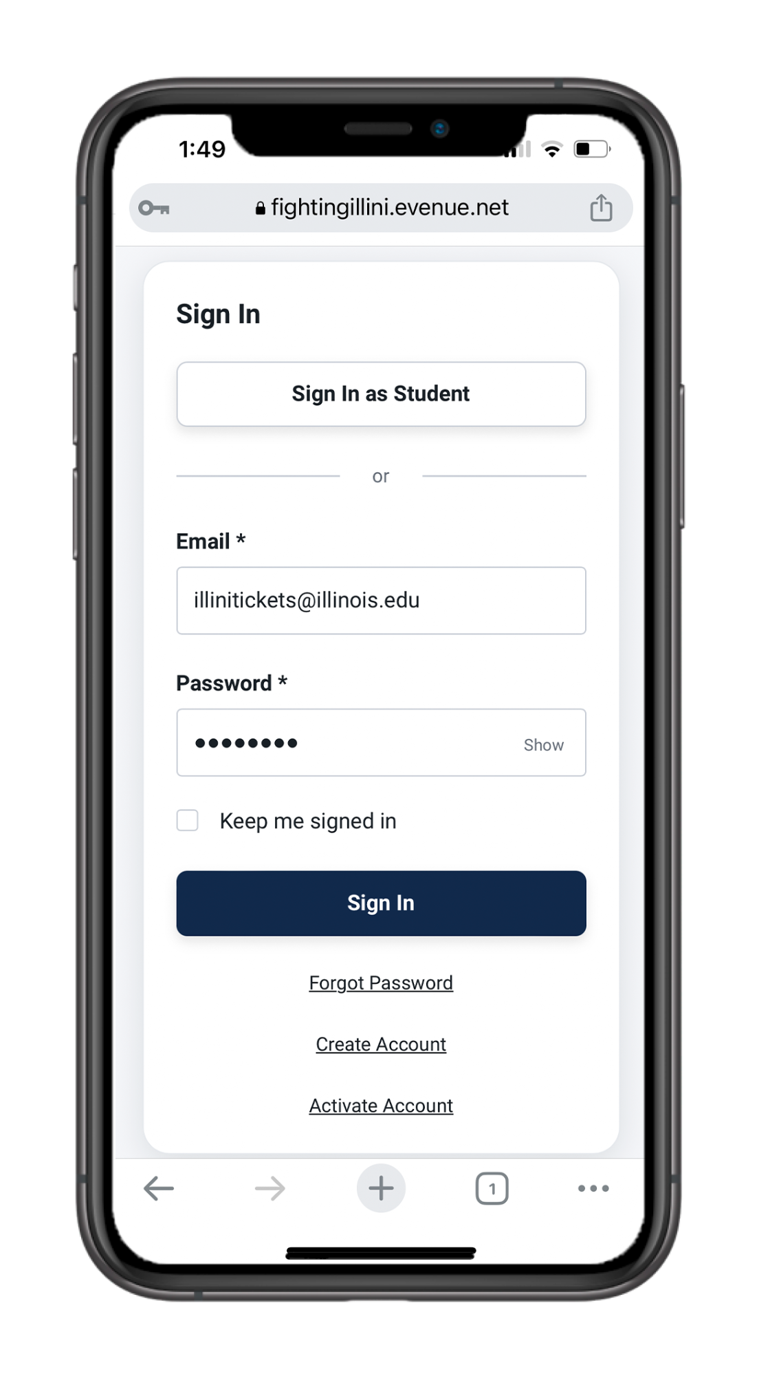 Illini SeatGeek Step 1