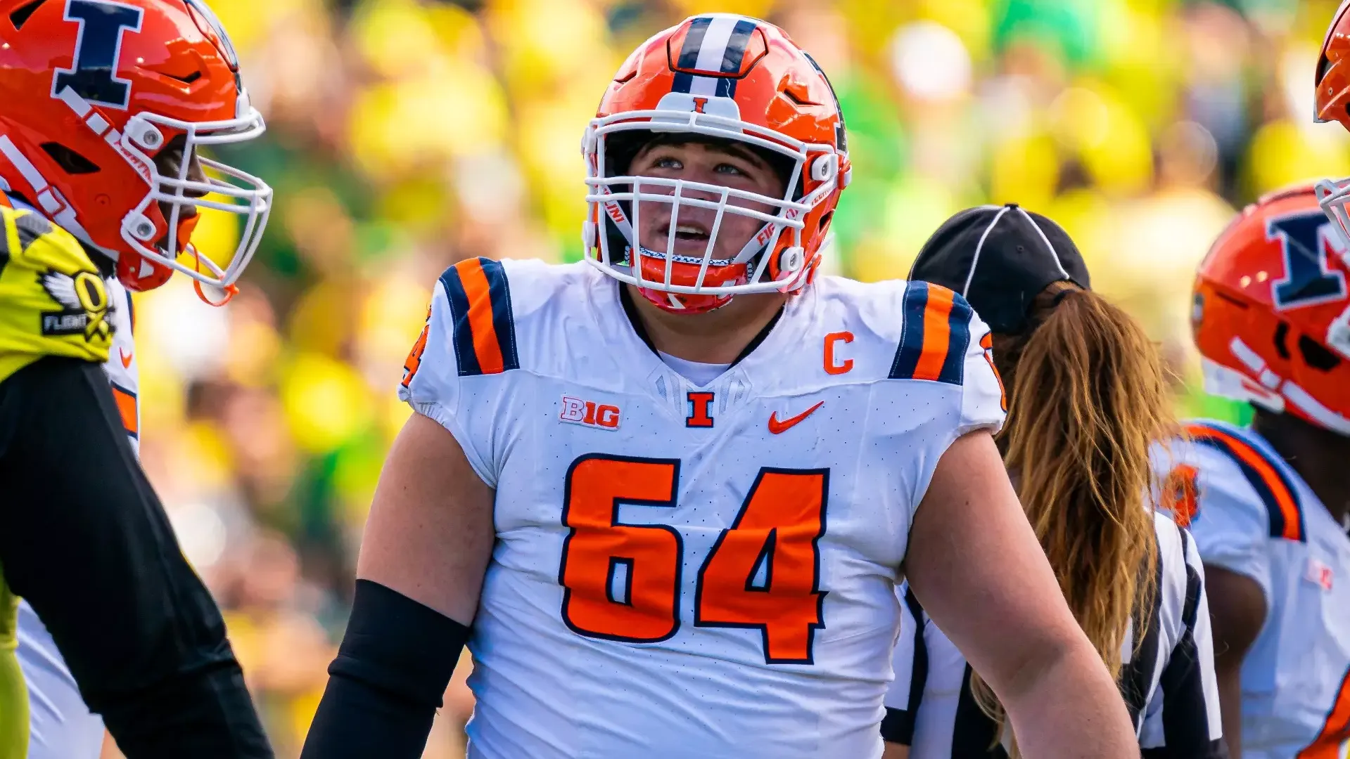 EUGENE, OR - October 26, 2024 - Photos taken during the game between the Oregon Ducks and the Illinois Fighting Illini at Autzen Stadium in Eugene,OR. (Photo By Kevin Snyder/Illinois Athletics)