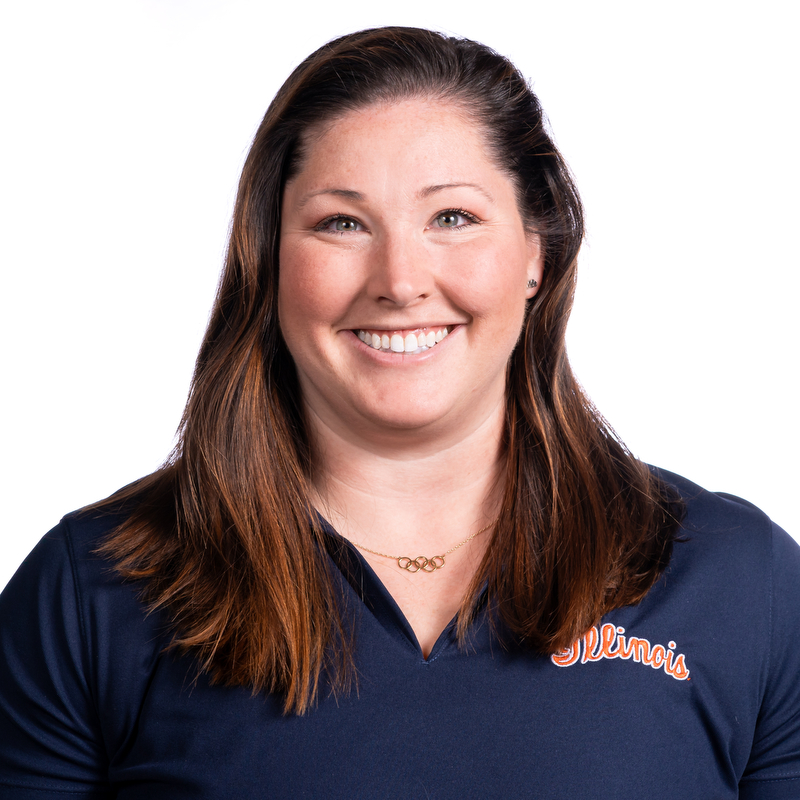 CHAMPAIGN, IL- February 20, 2024 - Illinois Assistant Coach of Throws Deanna Price headshot taken at the Bielfeldt Athletics Administration Building in Champaign, IL. Photo By Kevin Snyder 