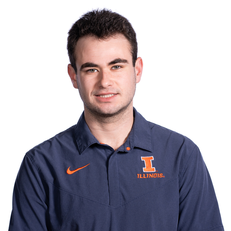 CHAMPAIGN, IL- February 06, 2024 - Illinois Marketing Assistant Dylan Kosh headshot taken at the Bielfeldt Athletics Administration Building in Champaign, IL. Photo By Kevin Snyder 