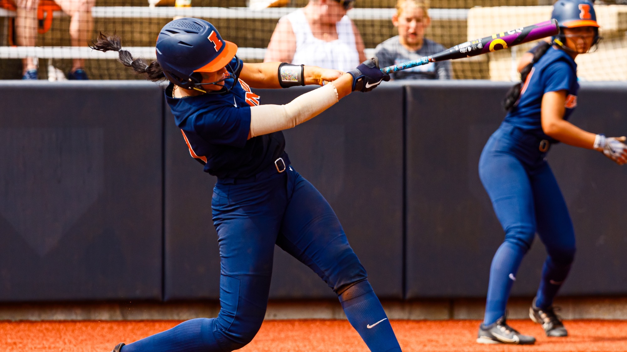 Jackie Yeager swings at the plate against Parkland