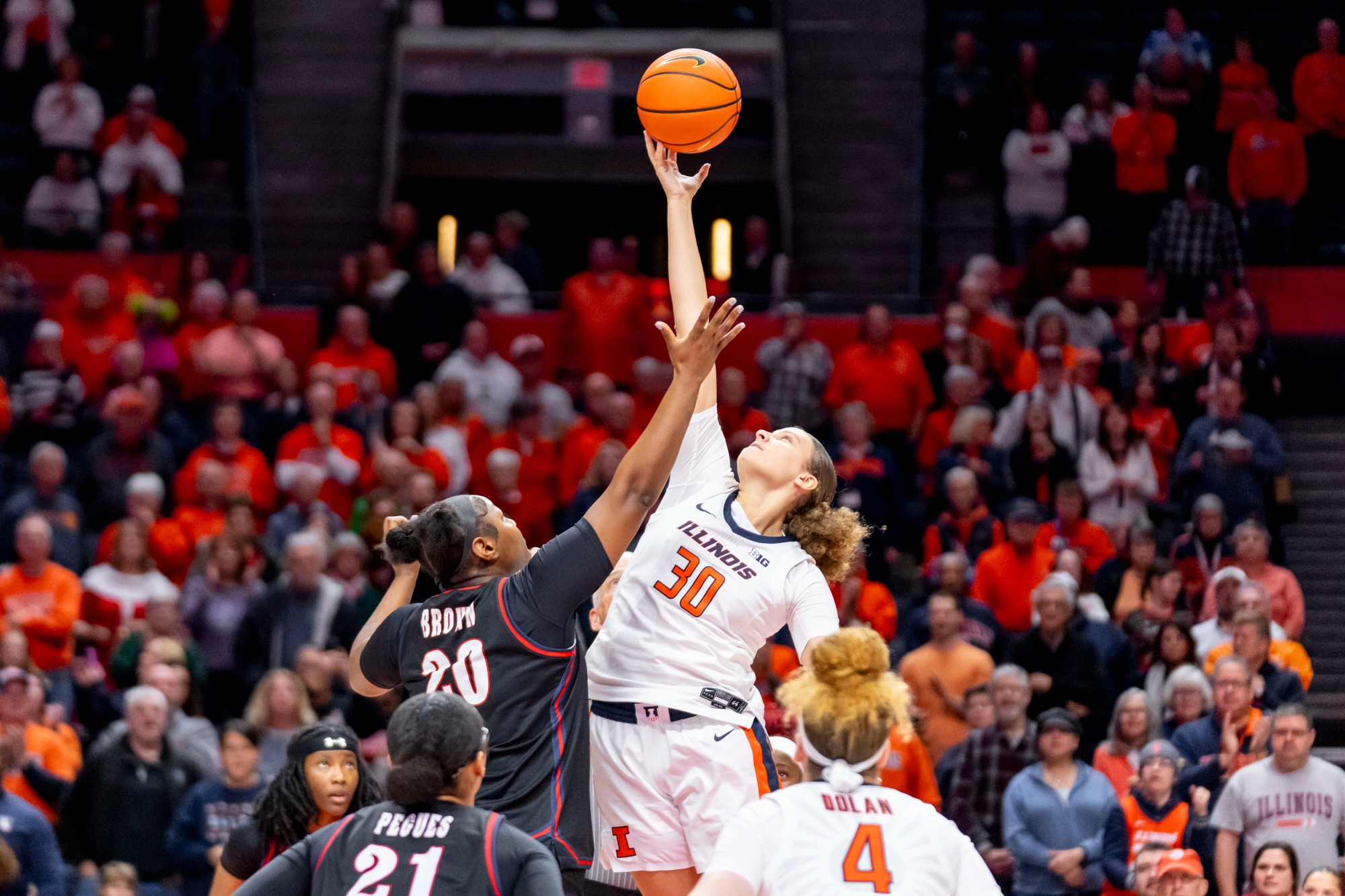 CHAMPAIGN, IL - December 19, 2025 - The game between the Jackson State Tigers and the Illinois Fighting Illini at State Farm Center in Champaign, IL. Photo By Illinois Fighting Illini