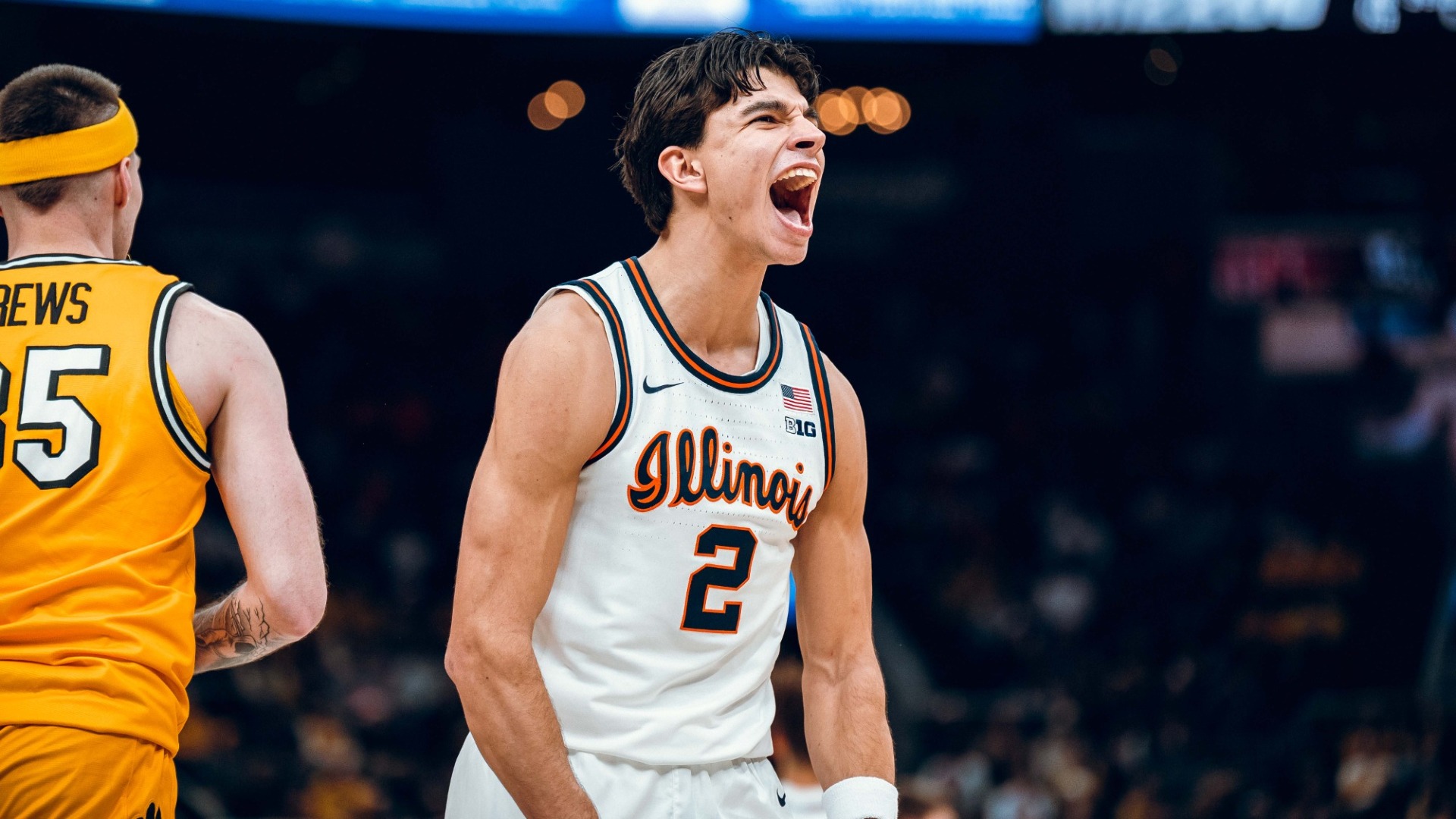Image Taken At Illinois Fighting Illini vs. Missouri Tigers Braggin’ Rights Men’s Basketball Game, Enterprise Center, St. Louis, MO, Monday, December 22, 2025. Courtney Bay/Illinois Athletics