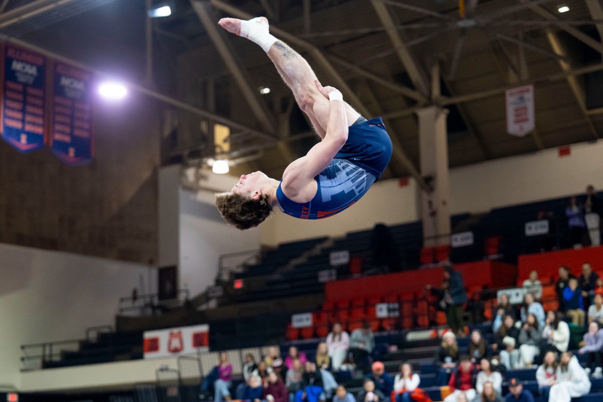 CHAMPAIGN, IL - December 05, 2025 - Garrett Schooley during Orange & Blue at Huff Hall in Champaign, IL. Photo By Ashley Ray/Fighting Illini