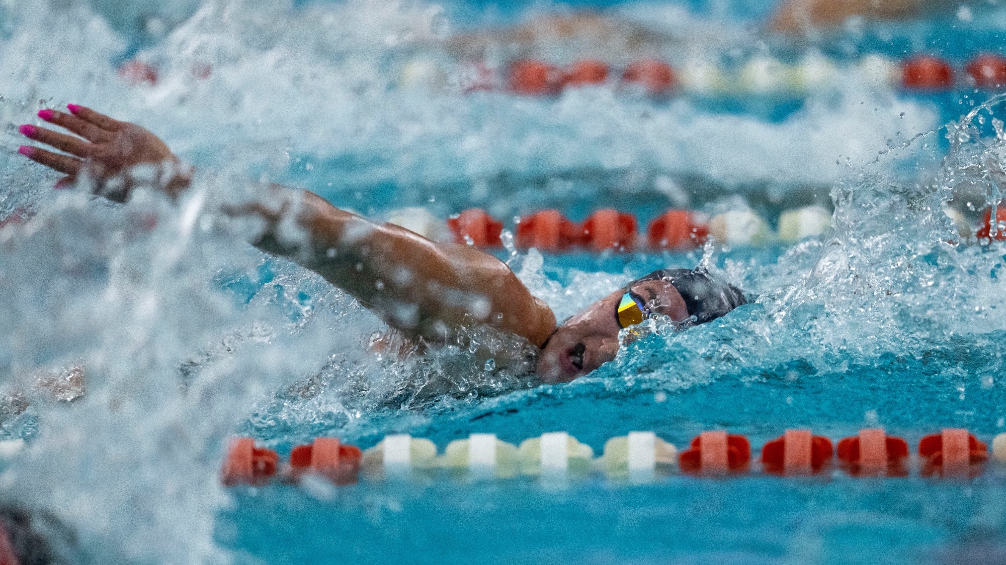 CHAMPAIGN, IL - January 16, 2026 - \sd during the meet between the  SD and the Illinois Fighting Illini at the Arc Pool in Champaign, IL. Photo By Ashley Ray/Fighting Illini