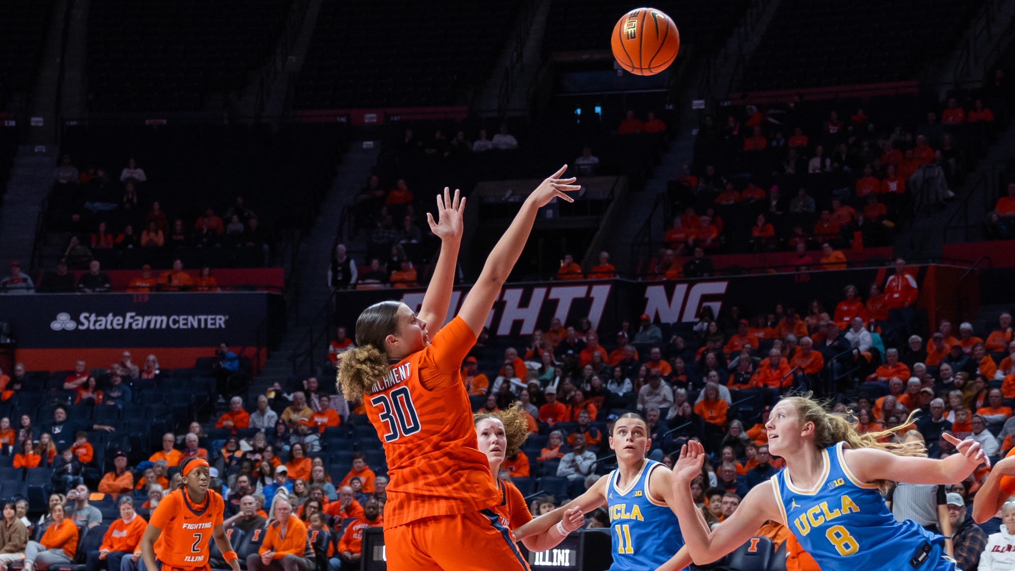Cearah Parchment goes up for a jumper against UCLA